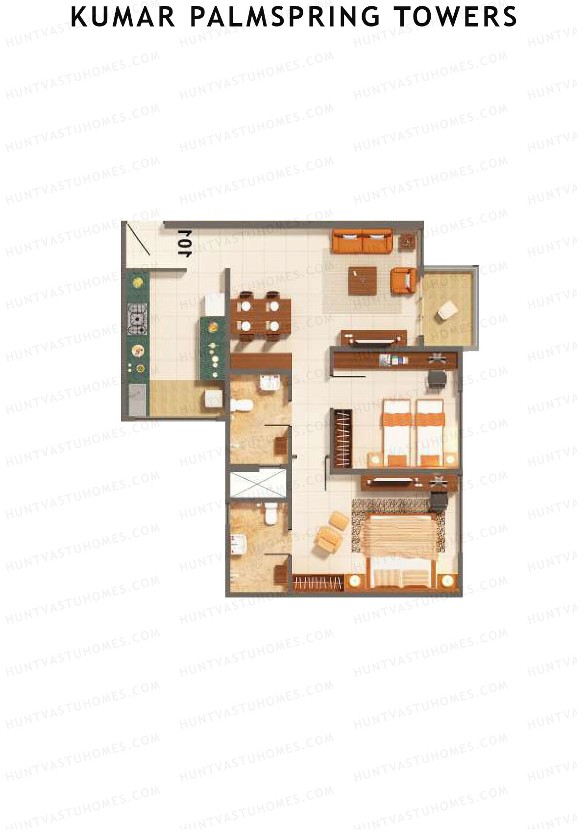 Kumar Palmspring Towers Tower A7 Unit 2 Floor Plan