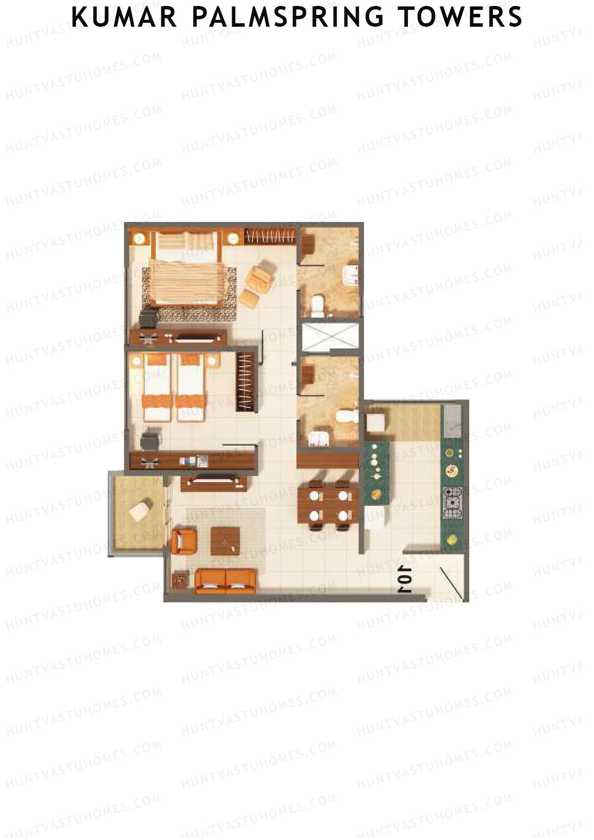 Kumar Palmspring Towers Tower A7 Unit 4 Floor Plan