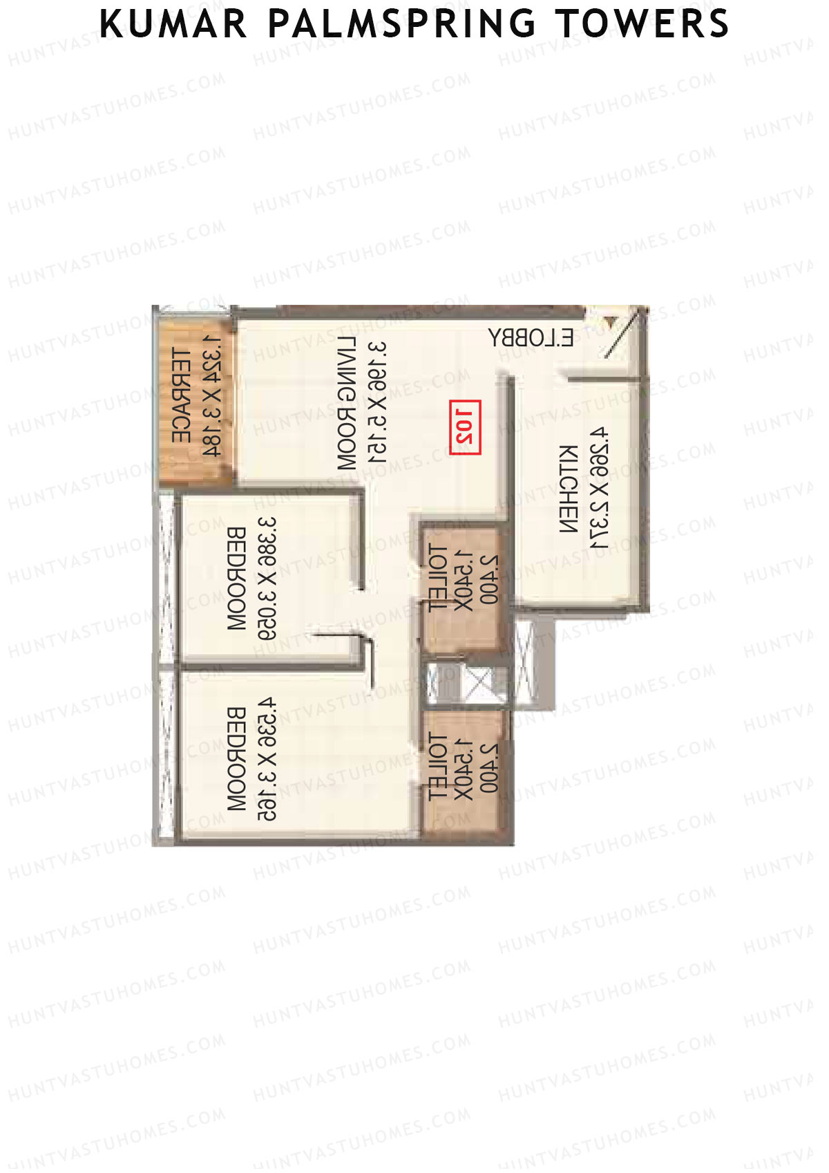 Kumar Palmspring Towers B2 Wing A Unit 2 Floor Plan