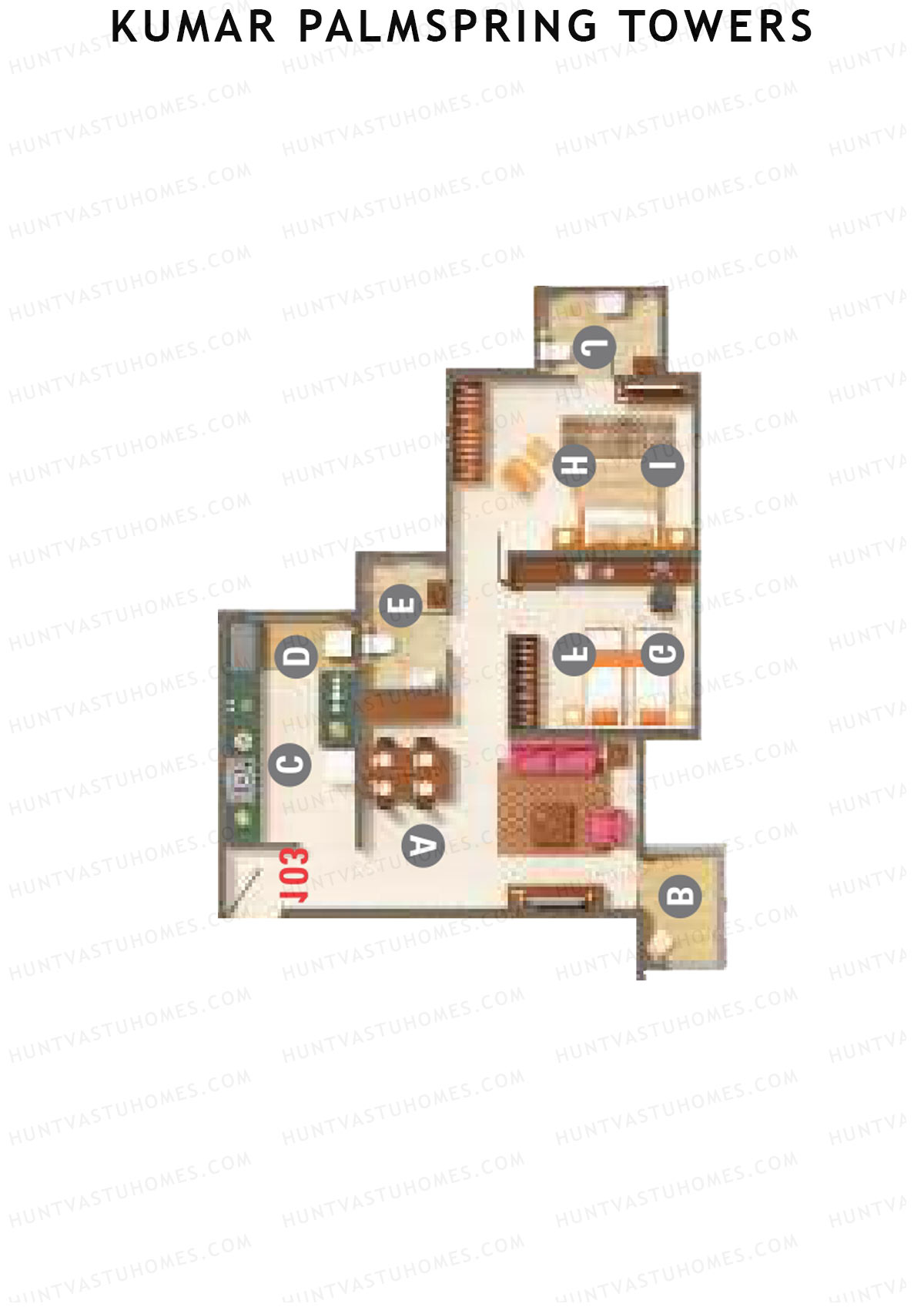 Kumar Palmspring Towers B3 Wing A Unit 1 Floor Plan