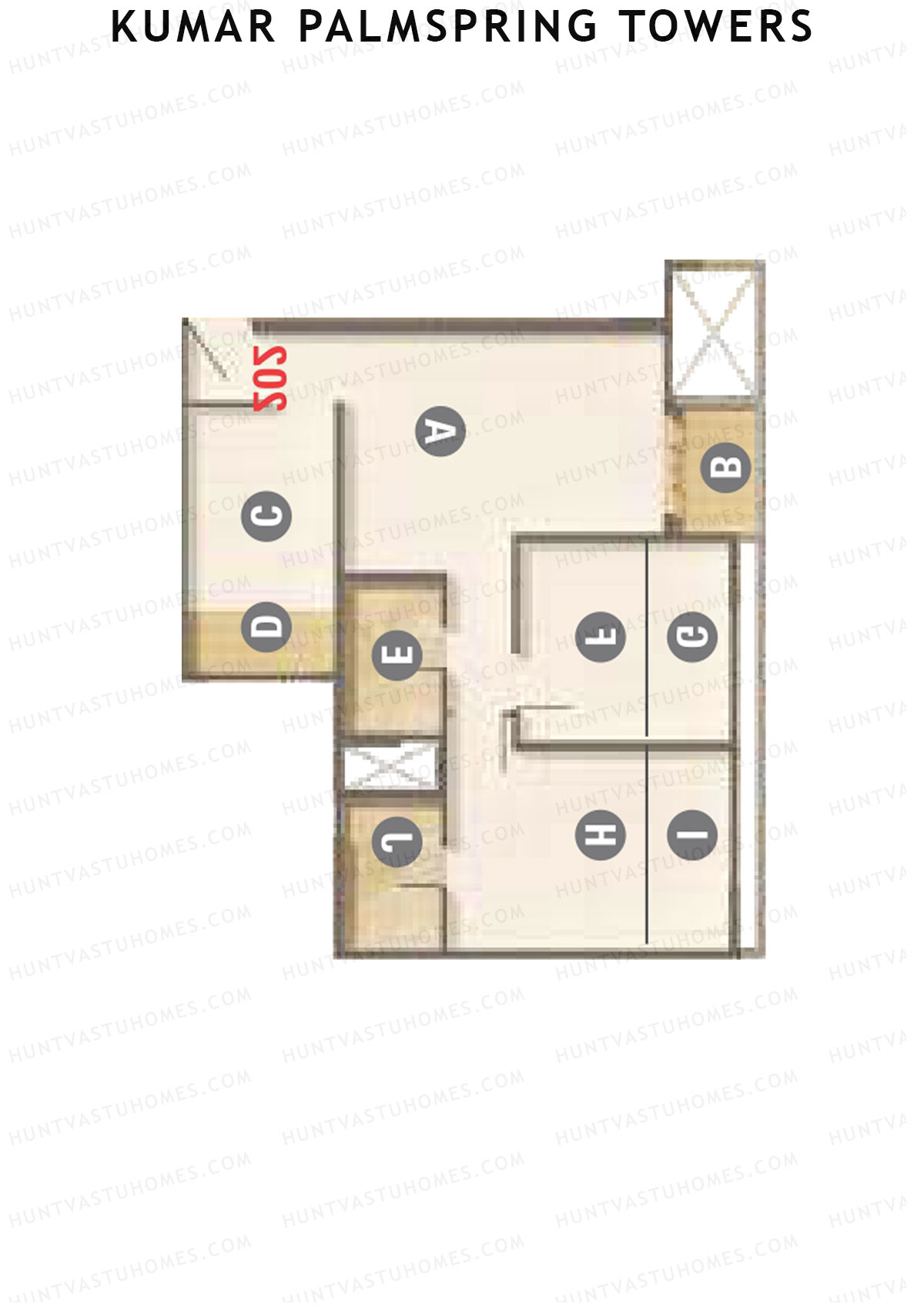 Kumar Palmspring Towers B3 Wing A Unit 2 Floor Plan
