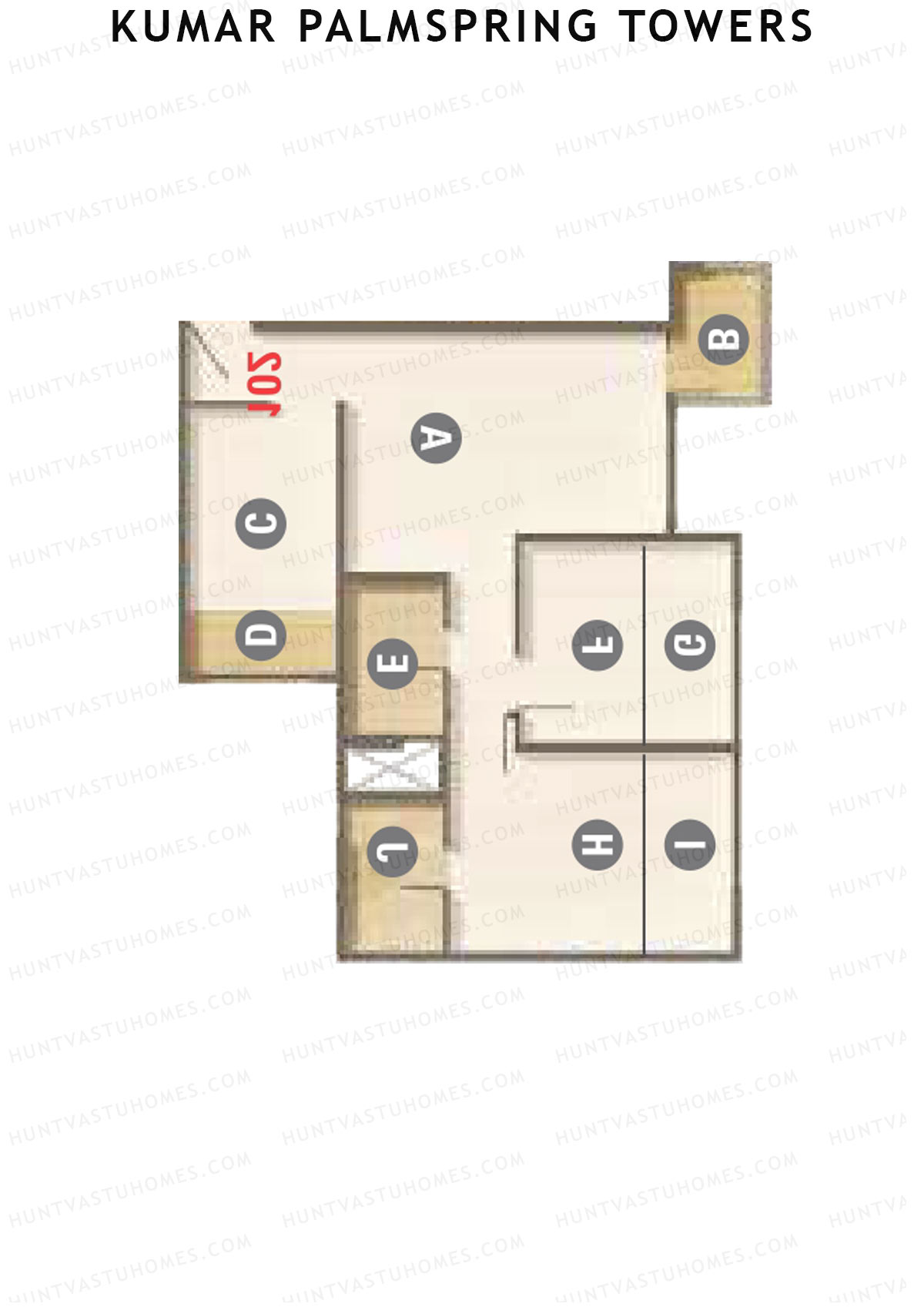 Kumar Palmspring Towers B3 Wing A Unit 2 Floor Plan