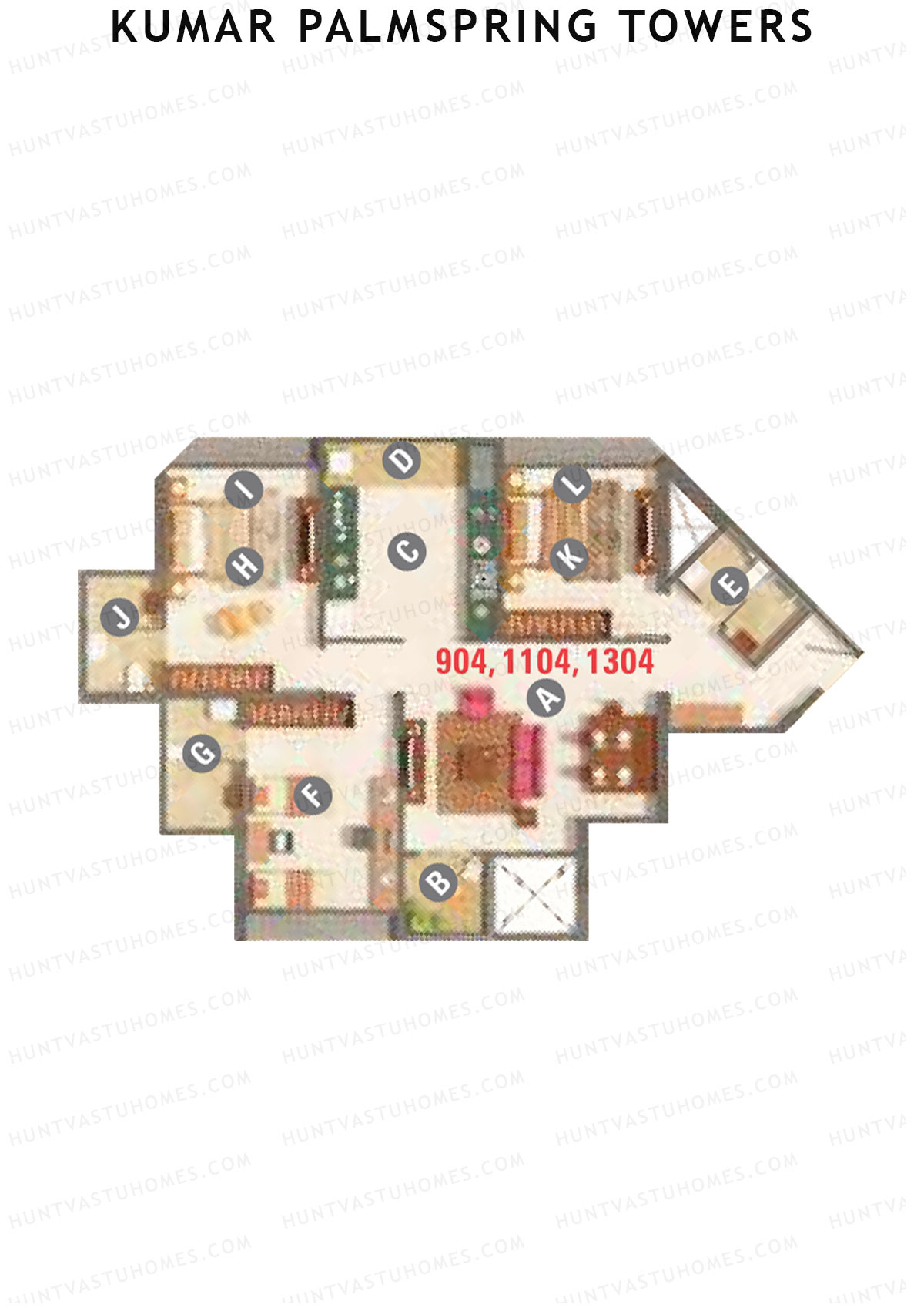 Kumar Palmspring Towers B3 Wing A Unit 4 Floor Plan