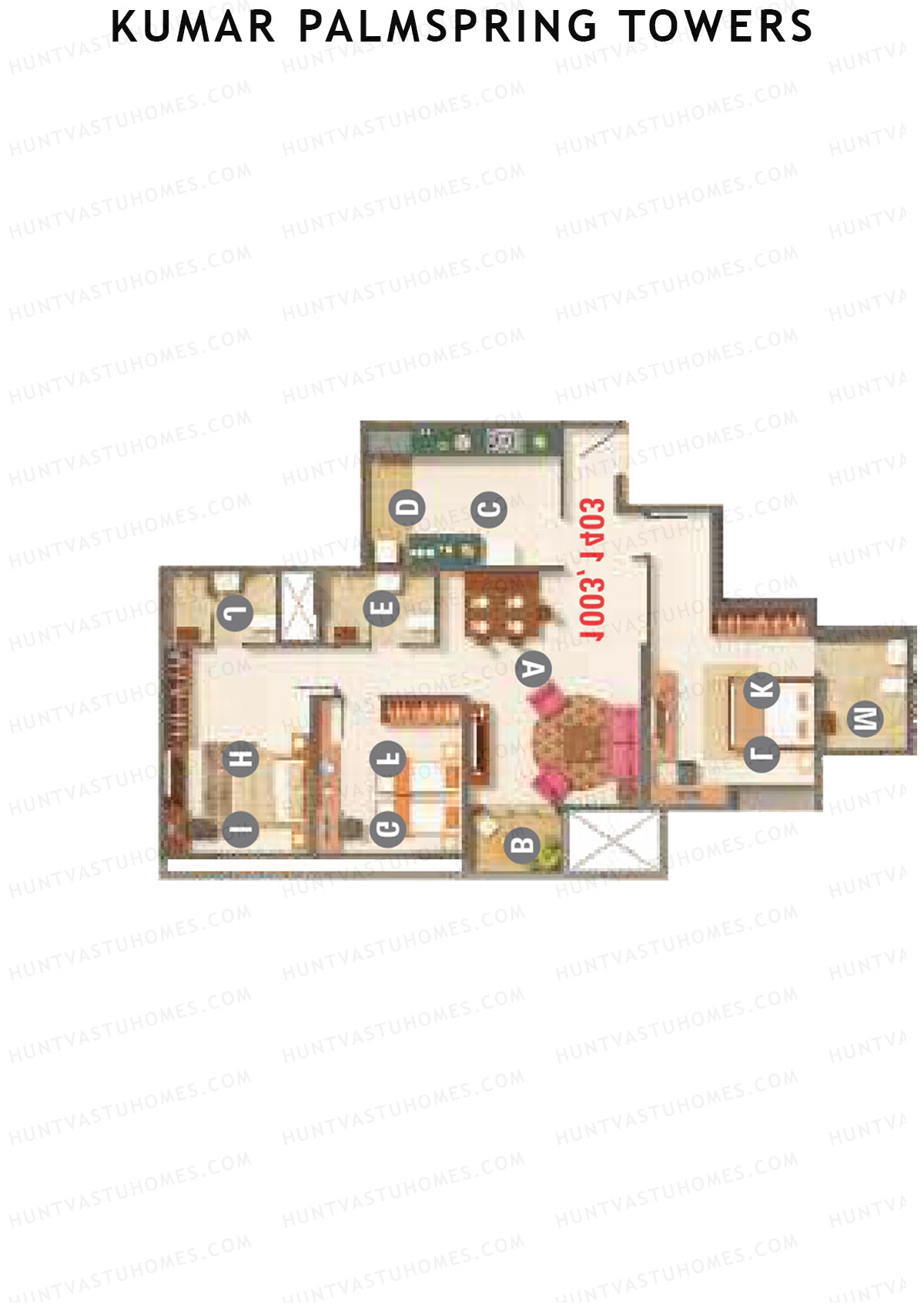 Kumar Palmspring Towers B3 Wing B Unit 1 Floor Plan