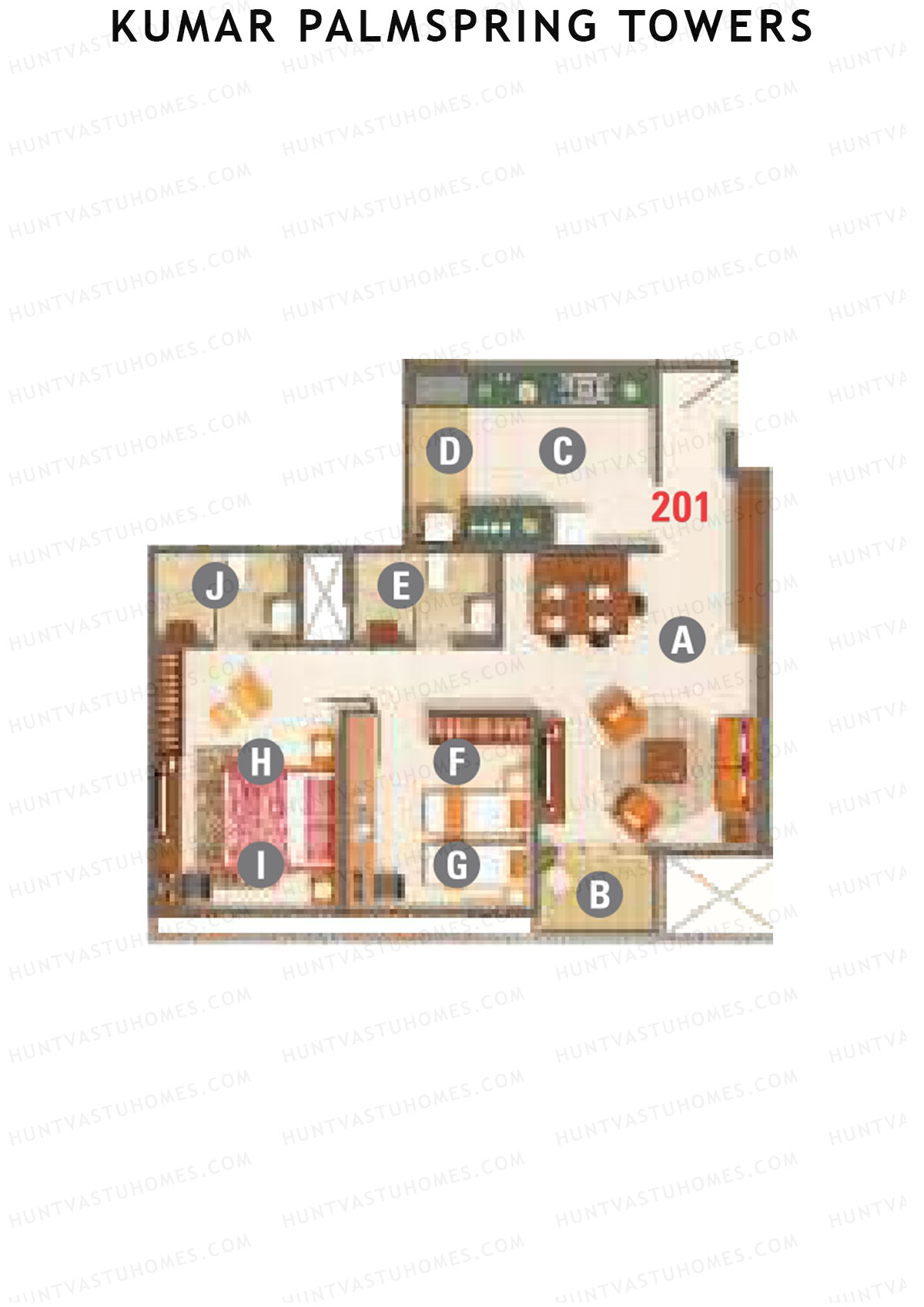 Kumar Palmspring Towers B3 Wing B Unit 1 Floor Plan