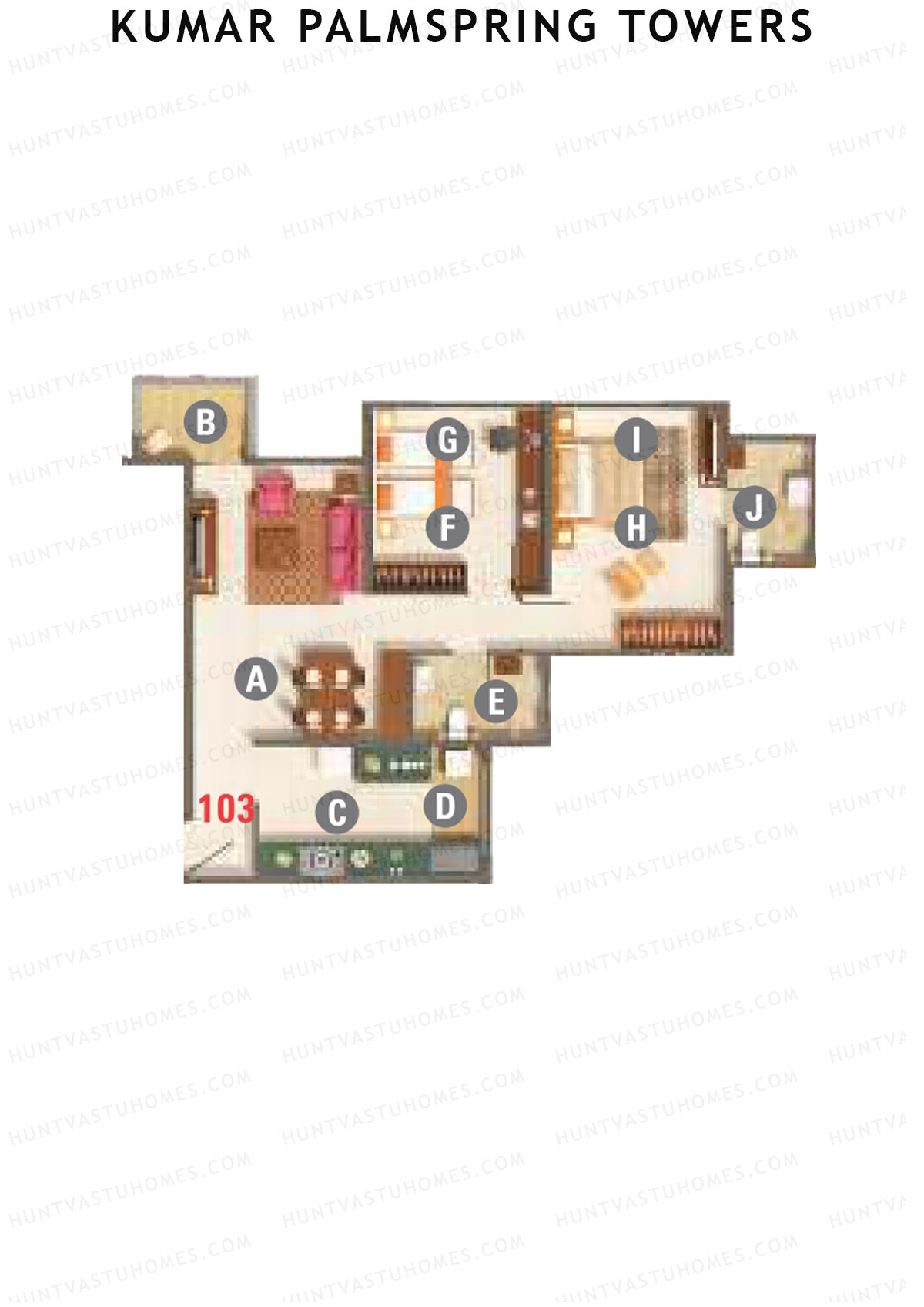 Kumar Palmspring Towers B3 Wing B Unit 3 Floor Plan