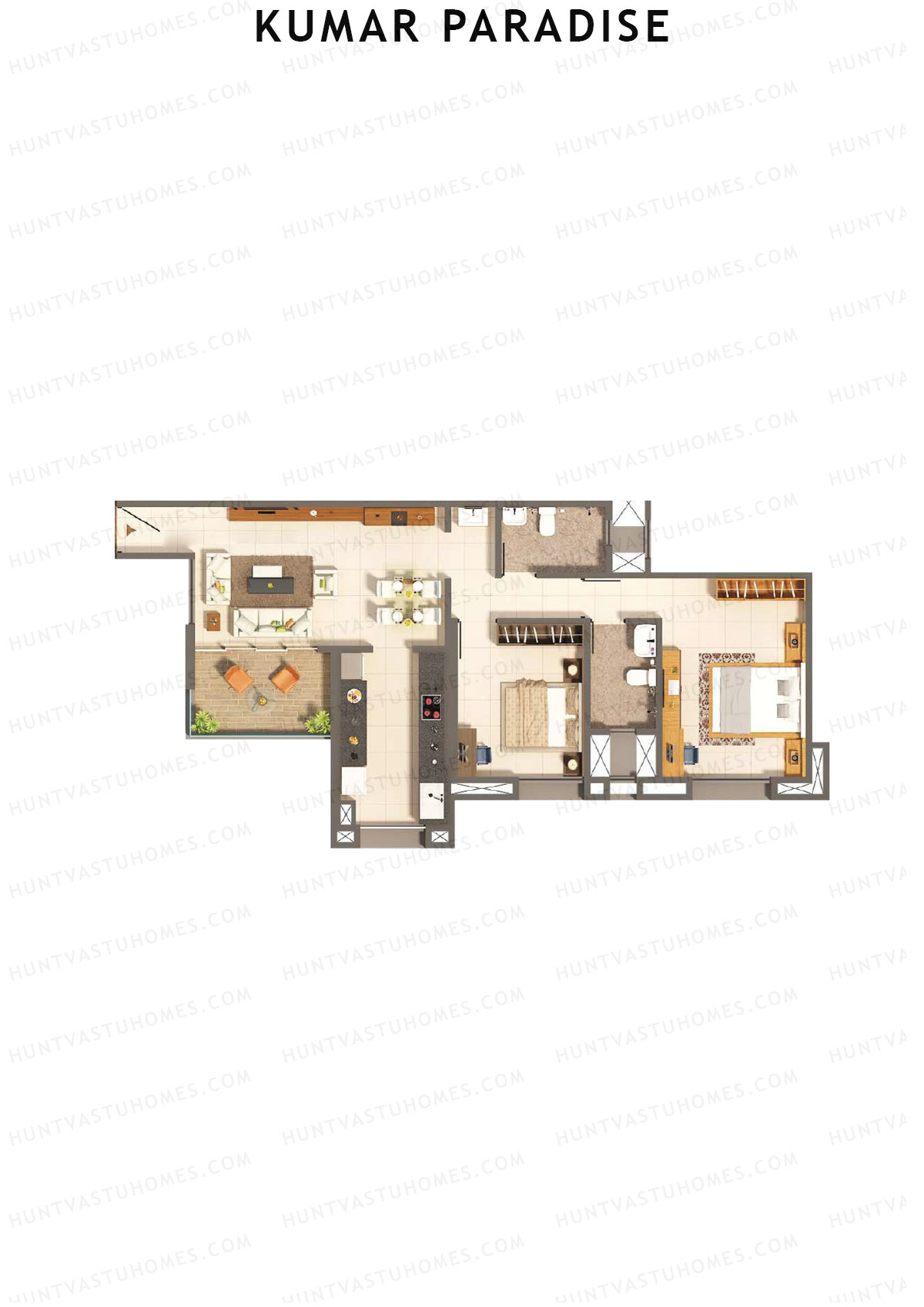 Kumar Paradise Tower B2 Unit 4 Floor Plan