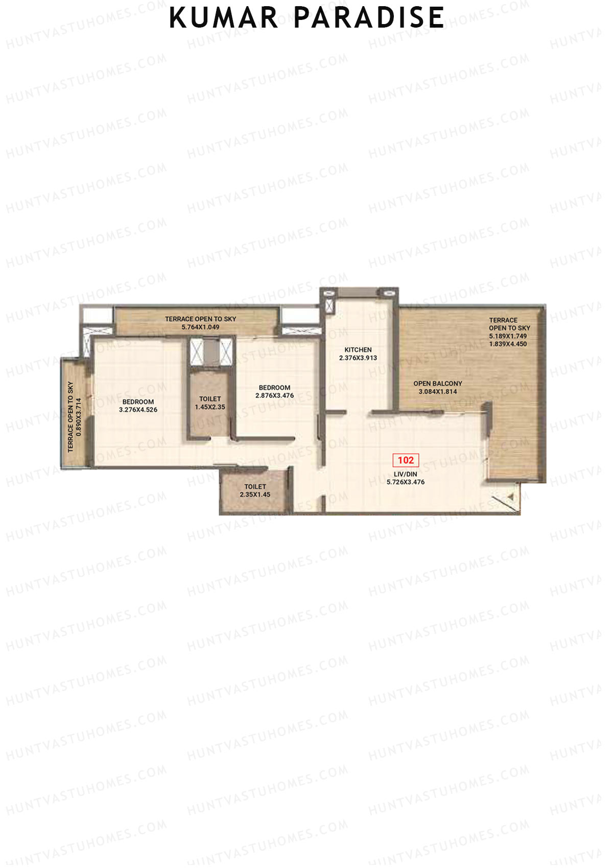 Kumar Paradise Tower B3 Unit 2 Floor Plan