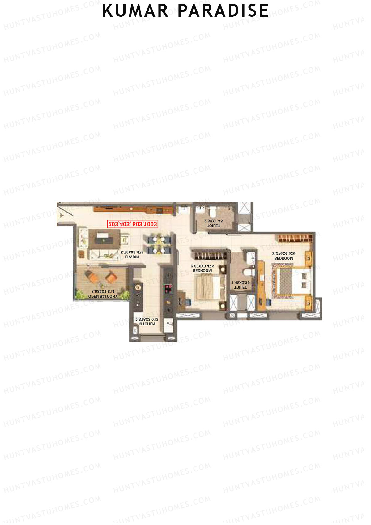 Kumar Paradise Tower B3 Unit 4 Floor Plan