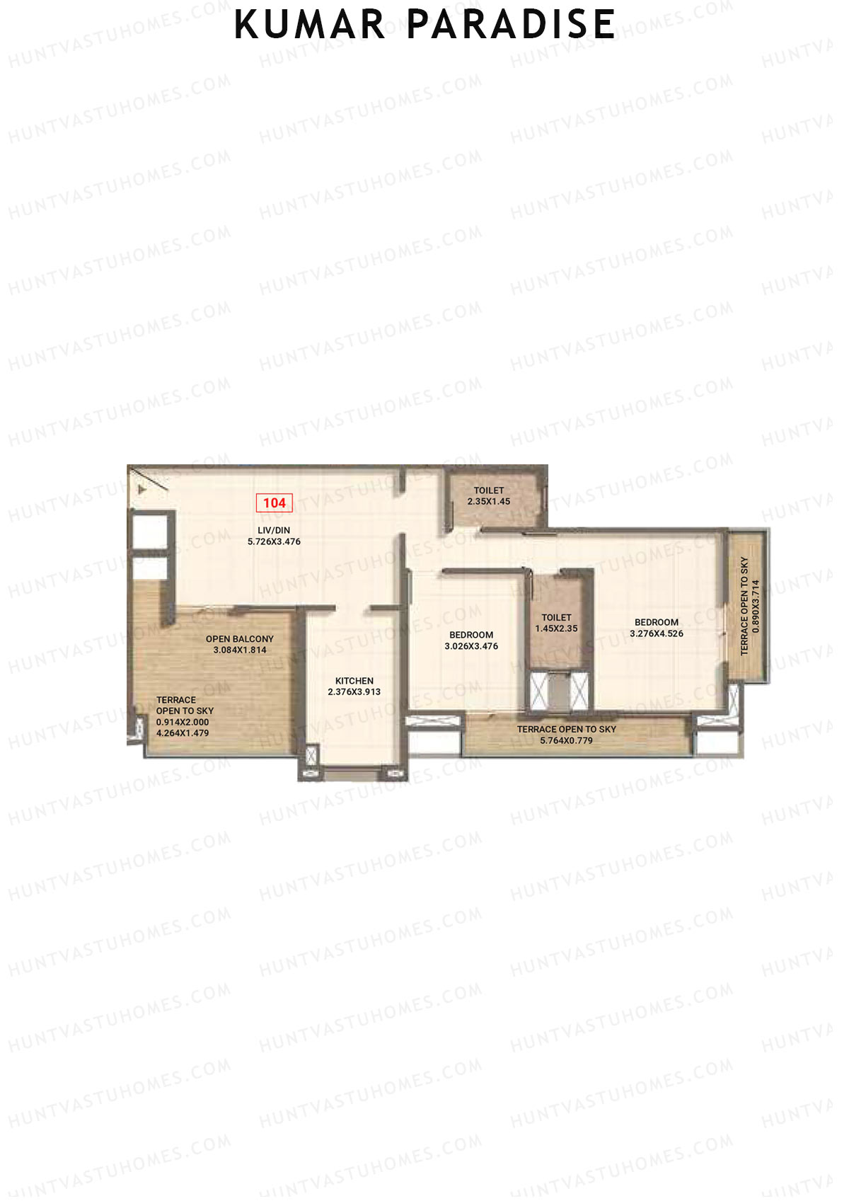 Kumar Paradise Tower B3 Unit 4 Floor Plan