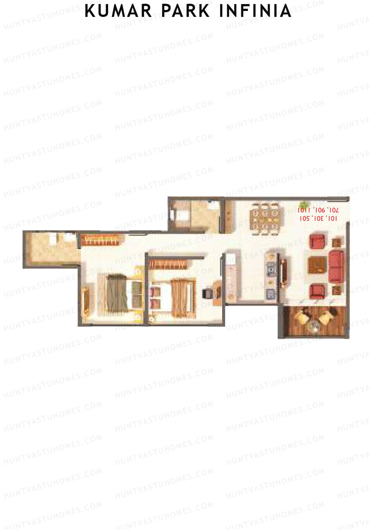 Kumar Park Infinia Wing B10 Unit 1 Floor Plan