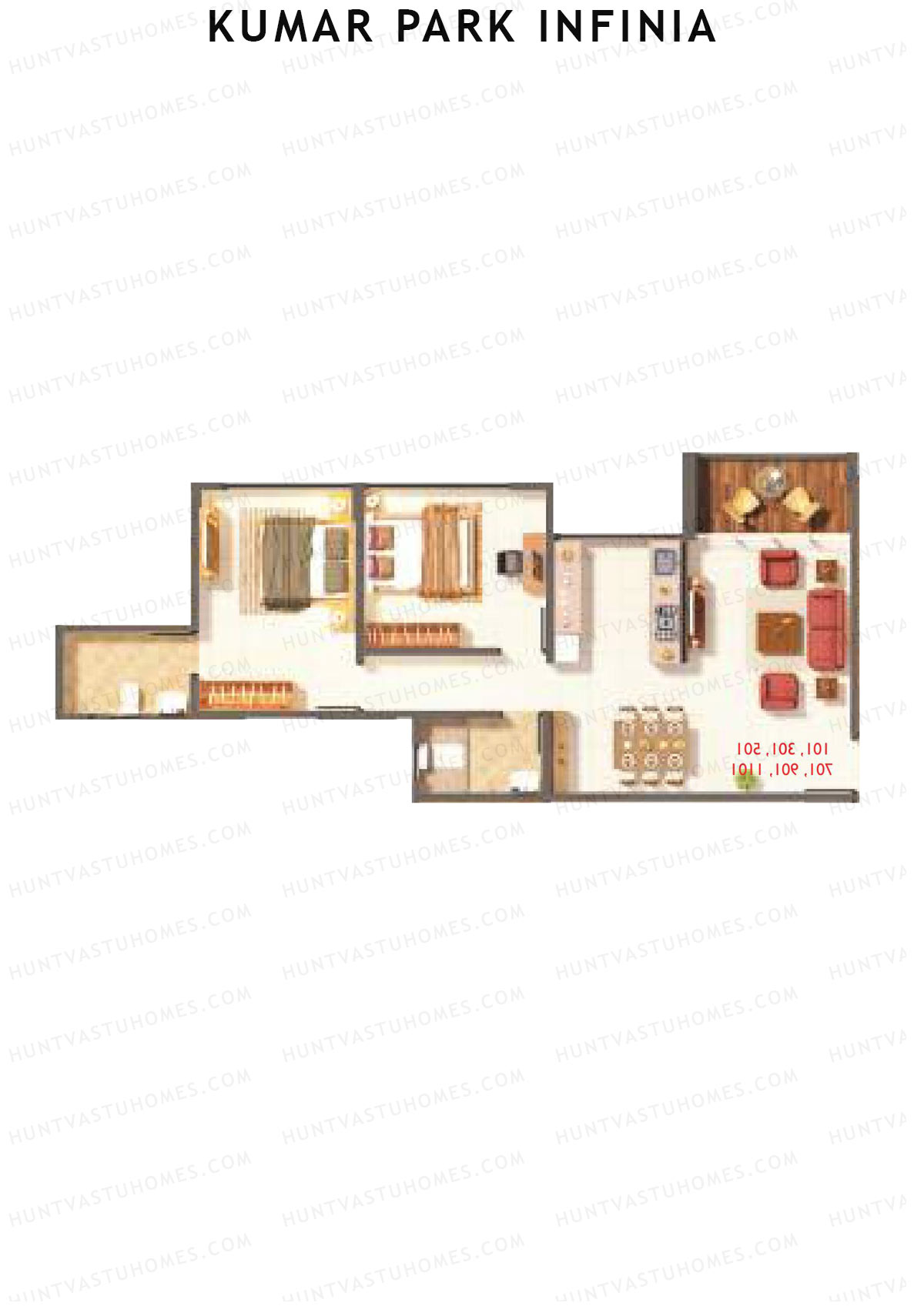 Kumar Park Infinia Wing B10 Unit 2 Floor Plan