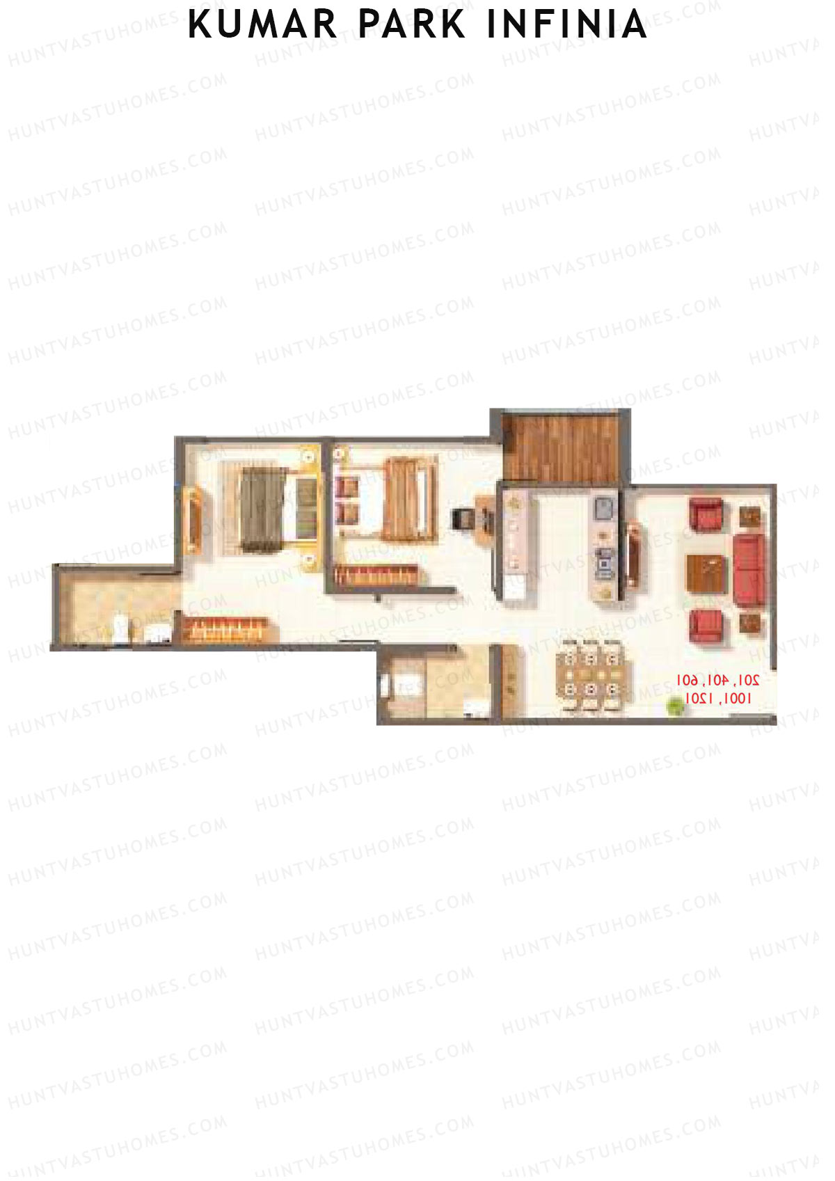 Kumar Park Infinia Wing B10 Unit 2 Floor Plan