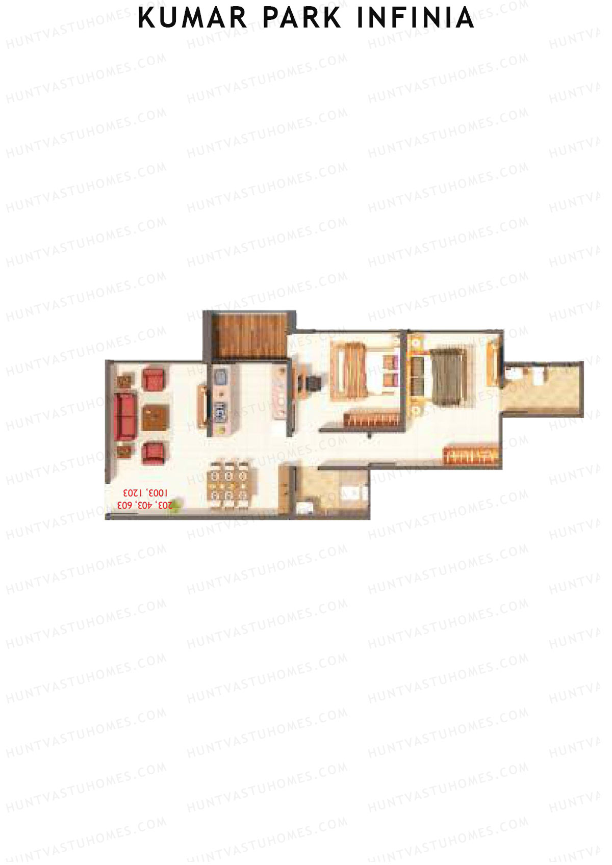 Kumar Park Infinia Wing B10 Unit 3 Floor Plan