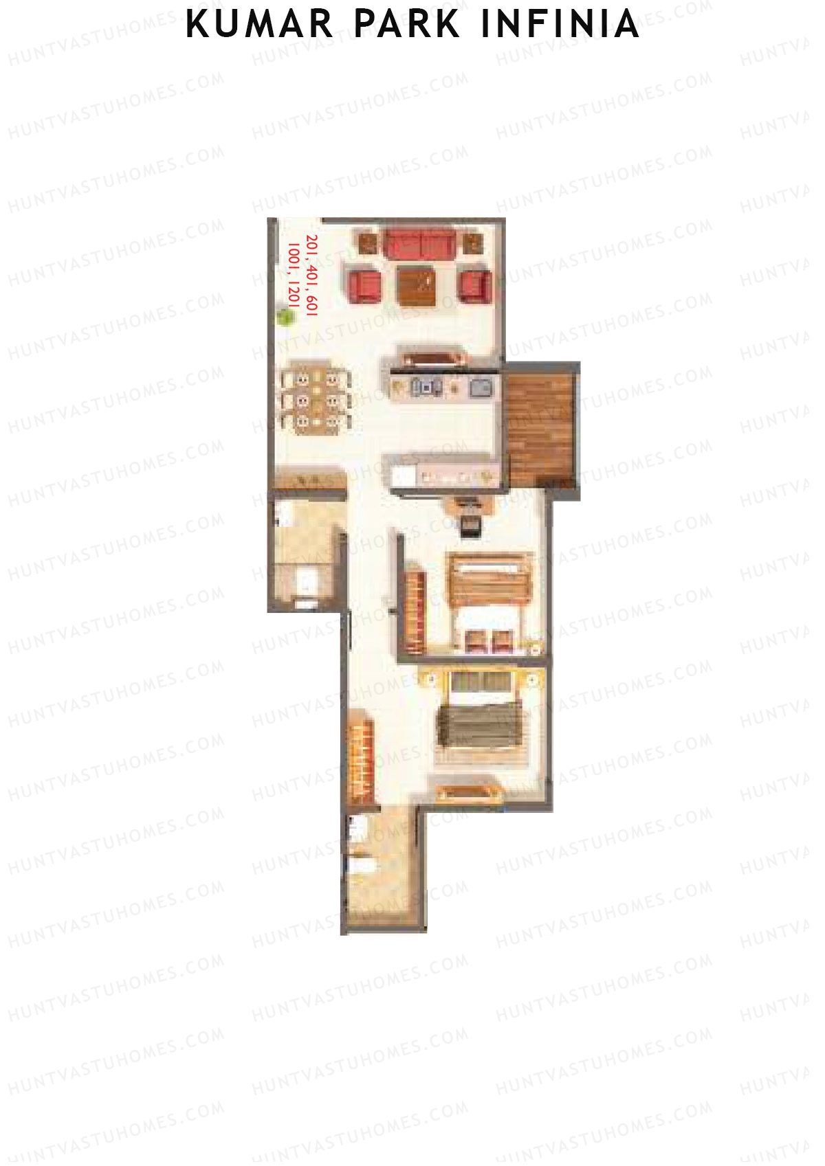 Kumar Park Infinia Wing B13 Unit 1 Floor Plan