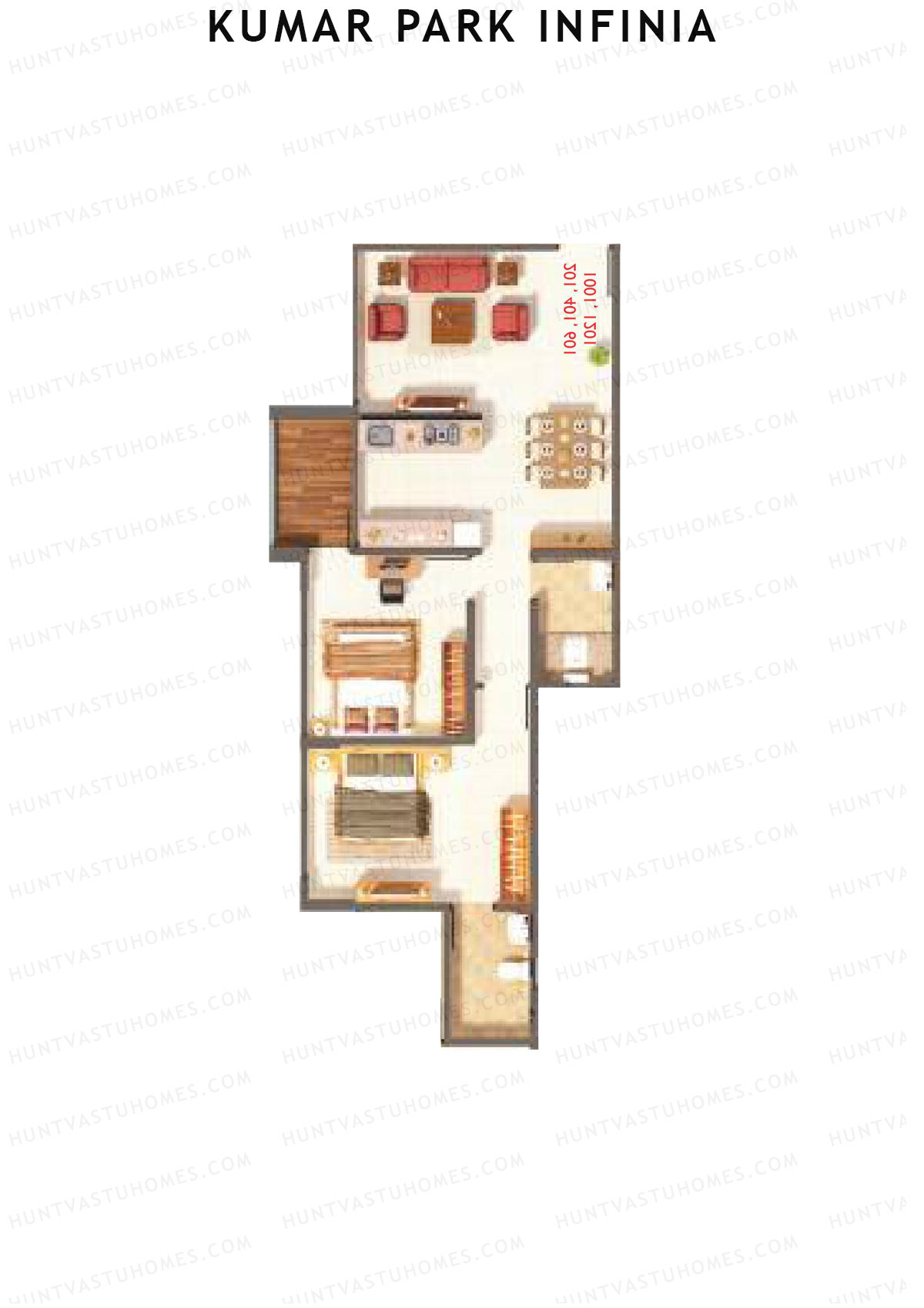 Kumar Park Infinia Wing B13 Unit 2 Floor Plan