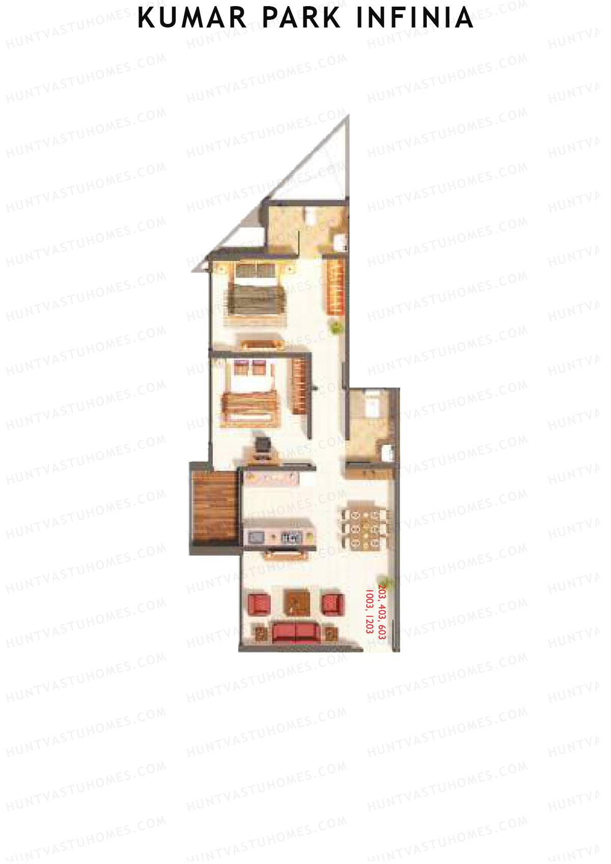 Kumar Park Infinia Wing B13 Unit 3 Floor Plan