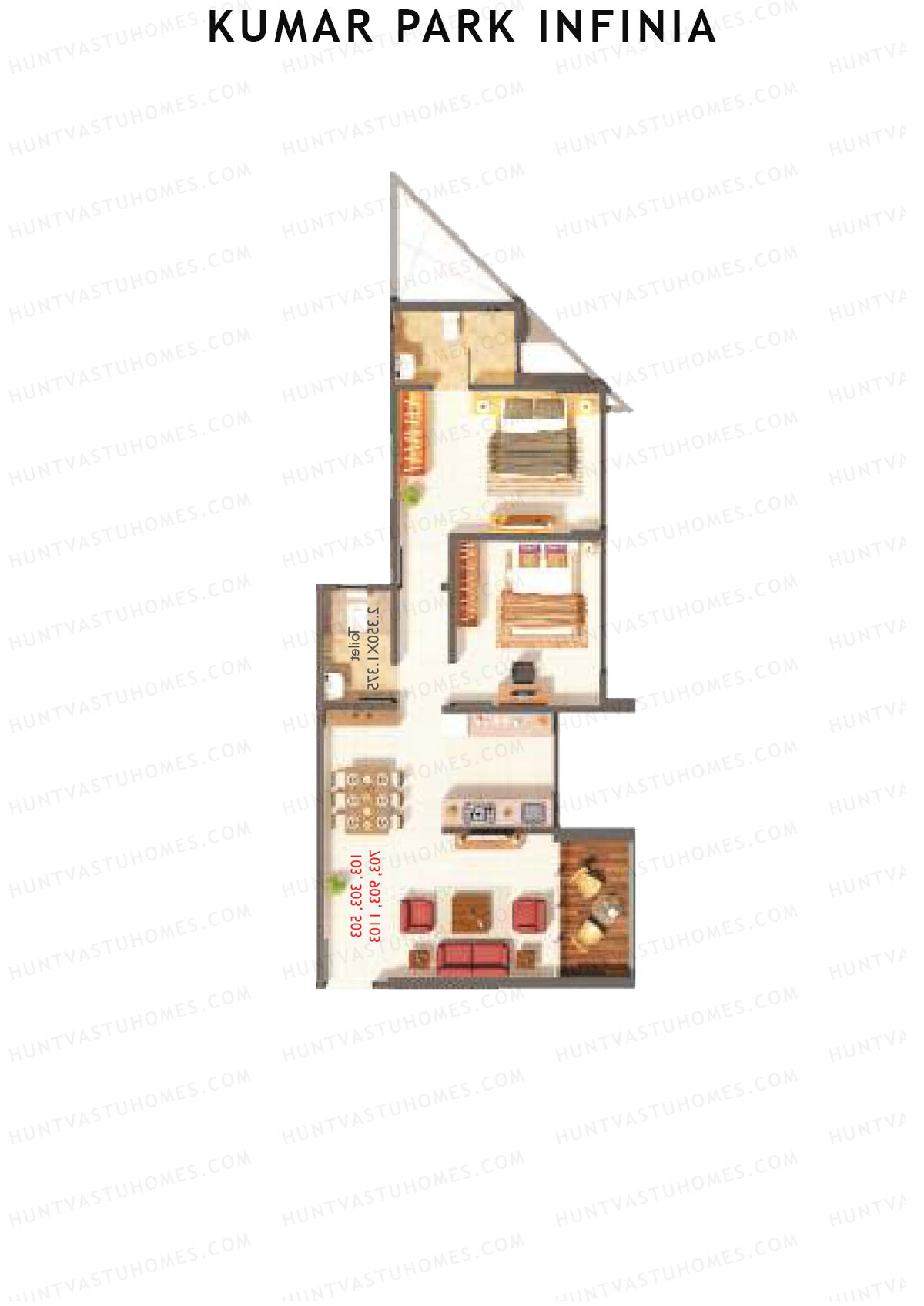 Kumar Park Infinia Wing B13 Unit 4 Floor Plan