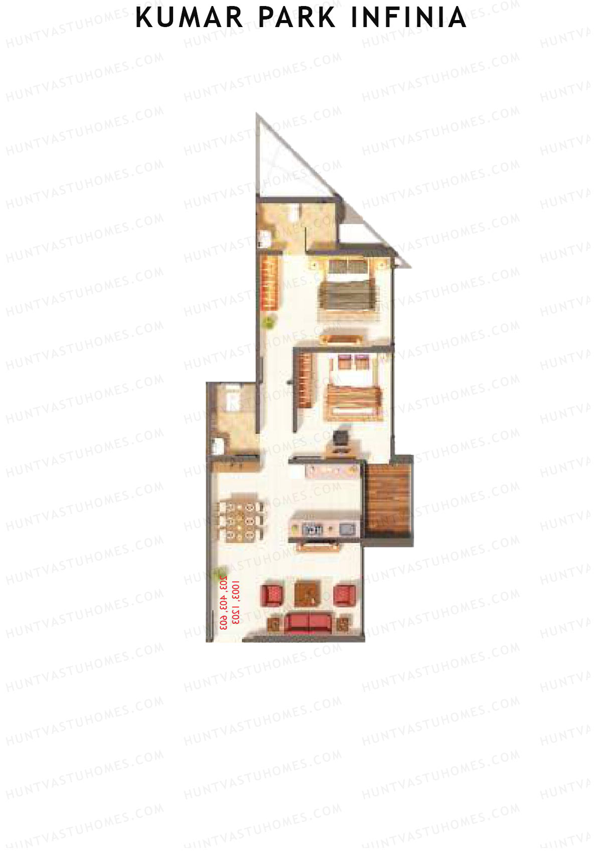 Kumar Park Infinia Wing B13 Unit 4 Floor Plan