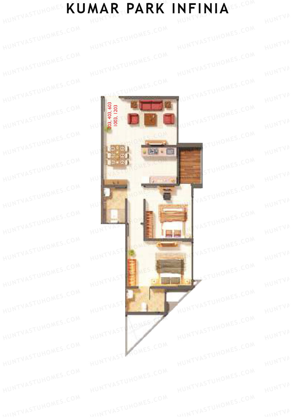 Kumar Park Infinia Wing B14 Unit 1 Floor Plan