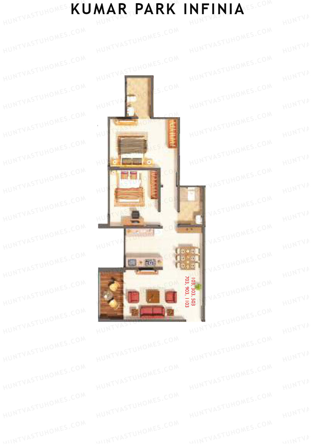 Kumar Park Infinia Wing B14 Unit 3 Floor Plan