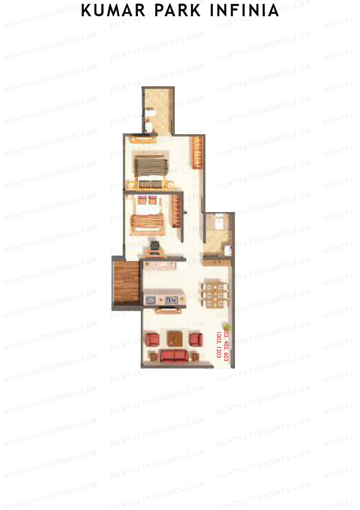Kumar Park Infinia Wing B14 Unit 3 Floor Plan