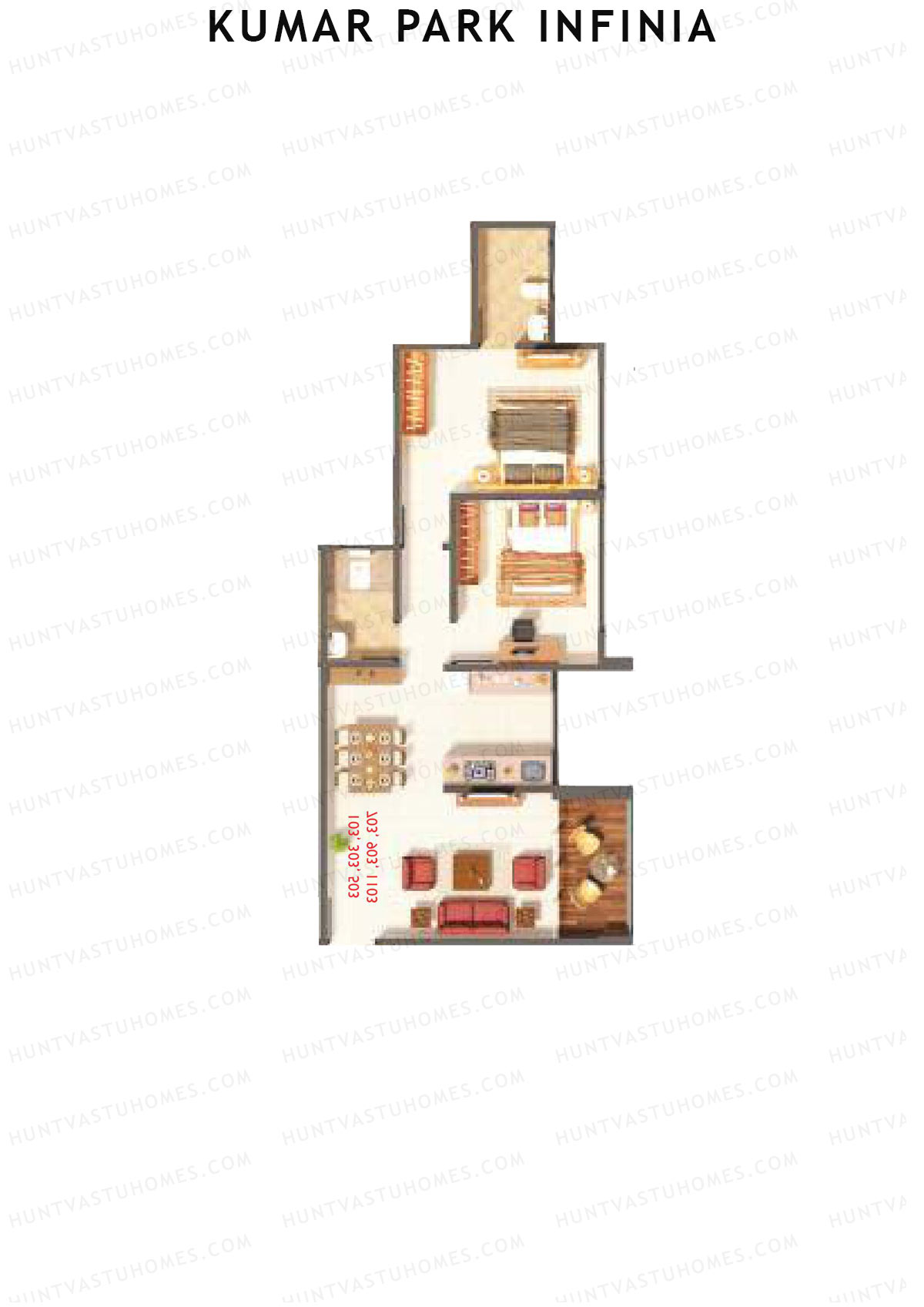 Kumar Park Infinia Wing B14 Unit 4 Floor Plan
