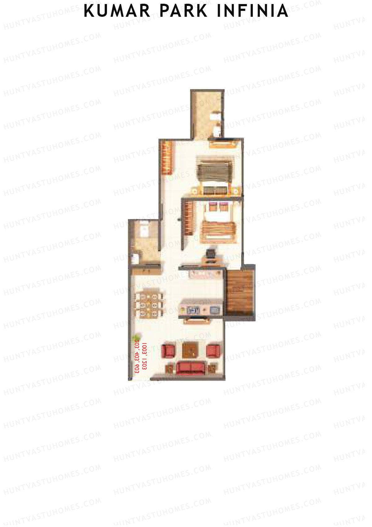 Kumar Park Infinia Wing B14 Unit 4 Floor Plan