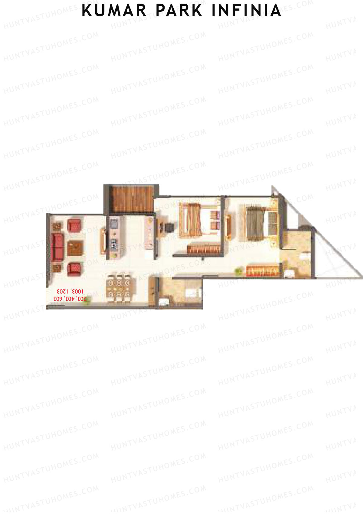 Kumar Park Infinia Wing B1 Unit 3 Floor Plan