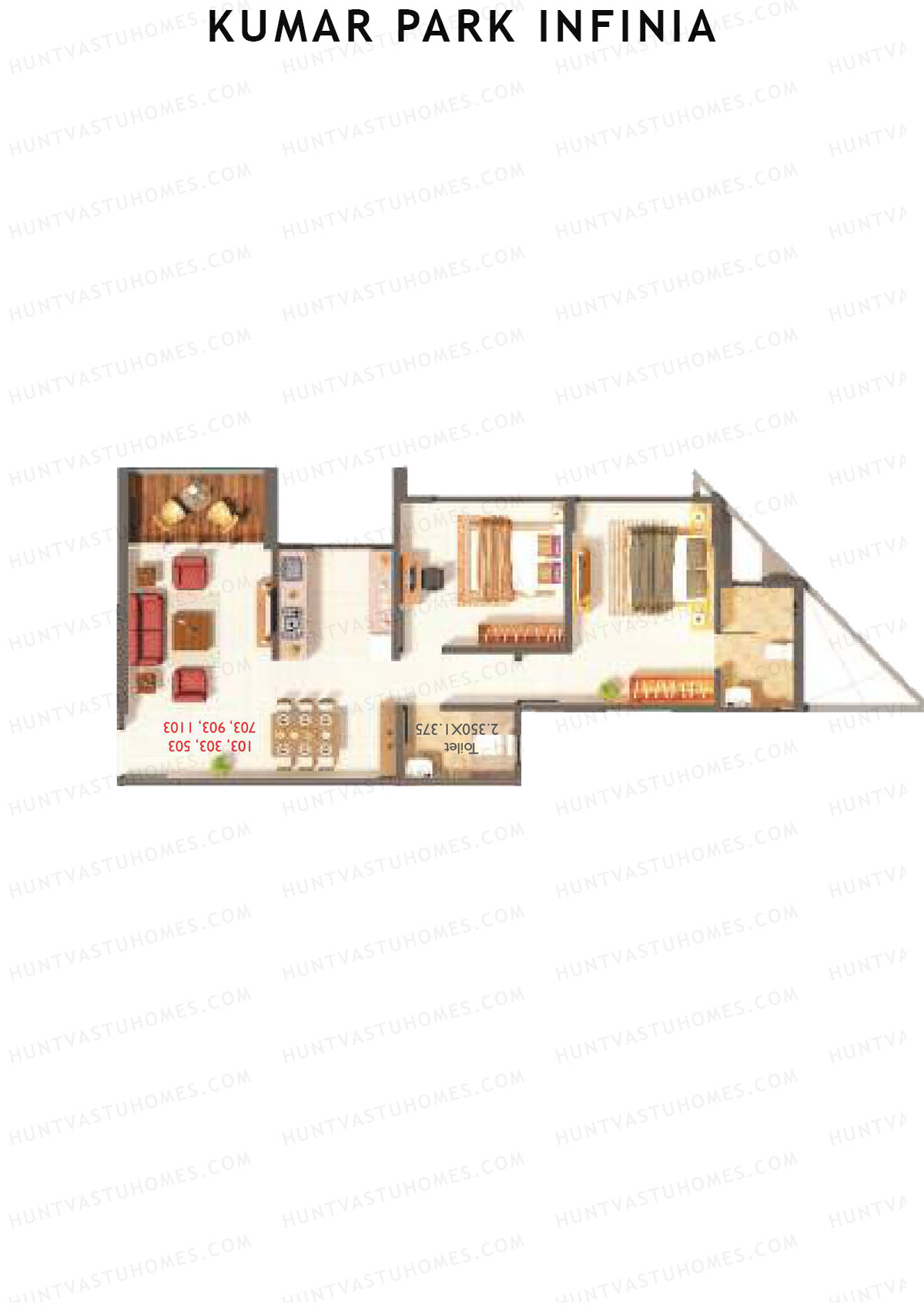 Kumar Park Infinia Wing B7 Unit 3 Floor Plan