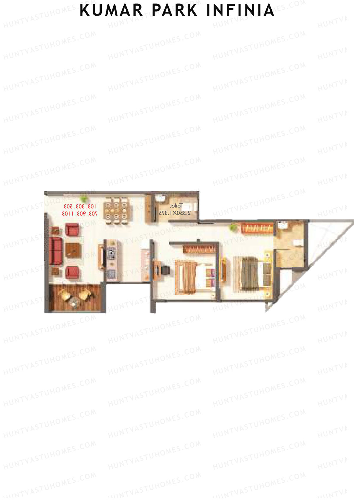 Kumar Park Infinia Wing B7 Unit 4 Floor Plan