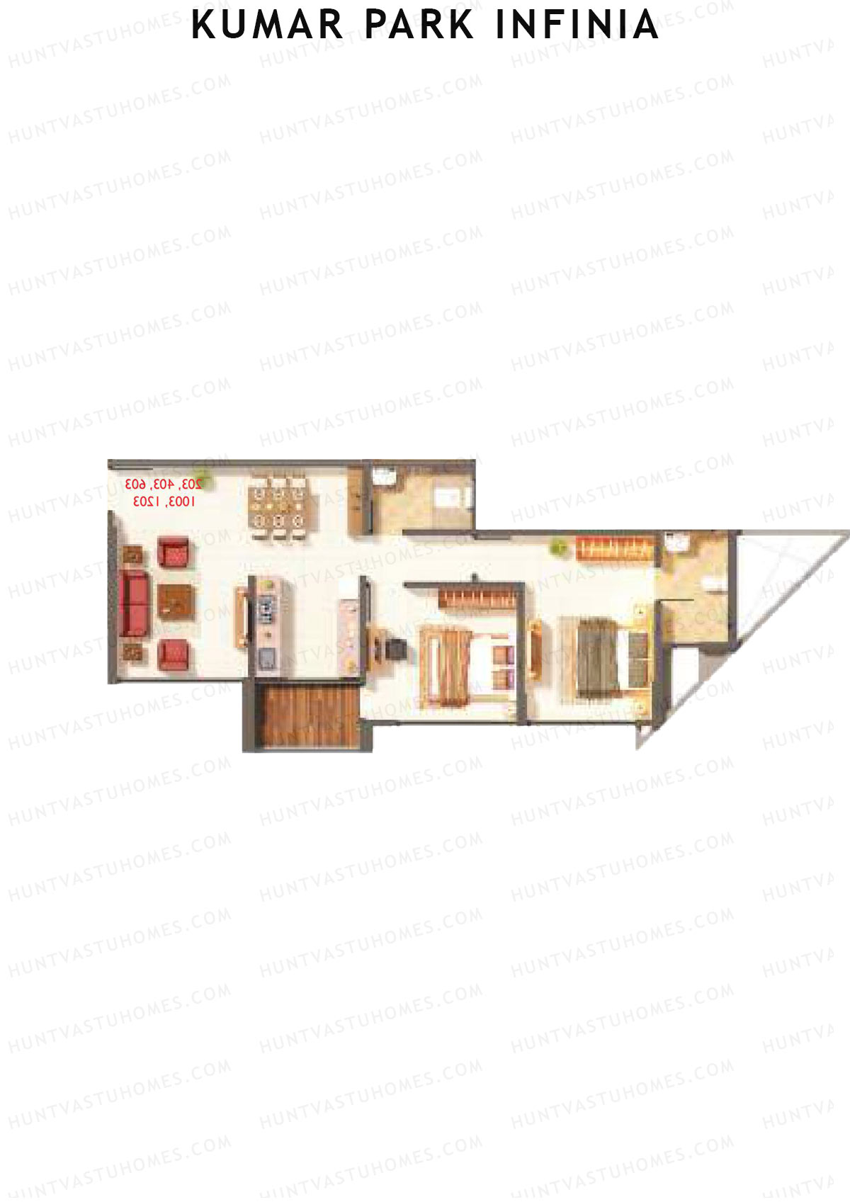 Kumar Park Infinia Wing B7 Unit 4 Floor Plan