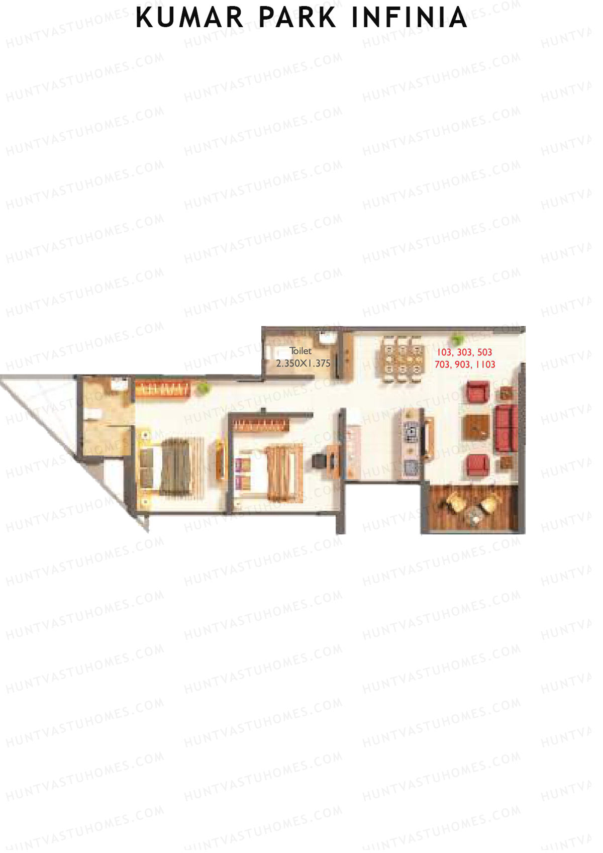 Kumar Park Infinia Wing B8 Unit 1 Floor Plan