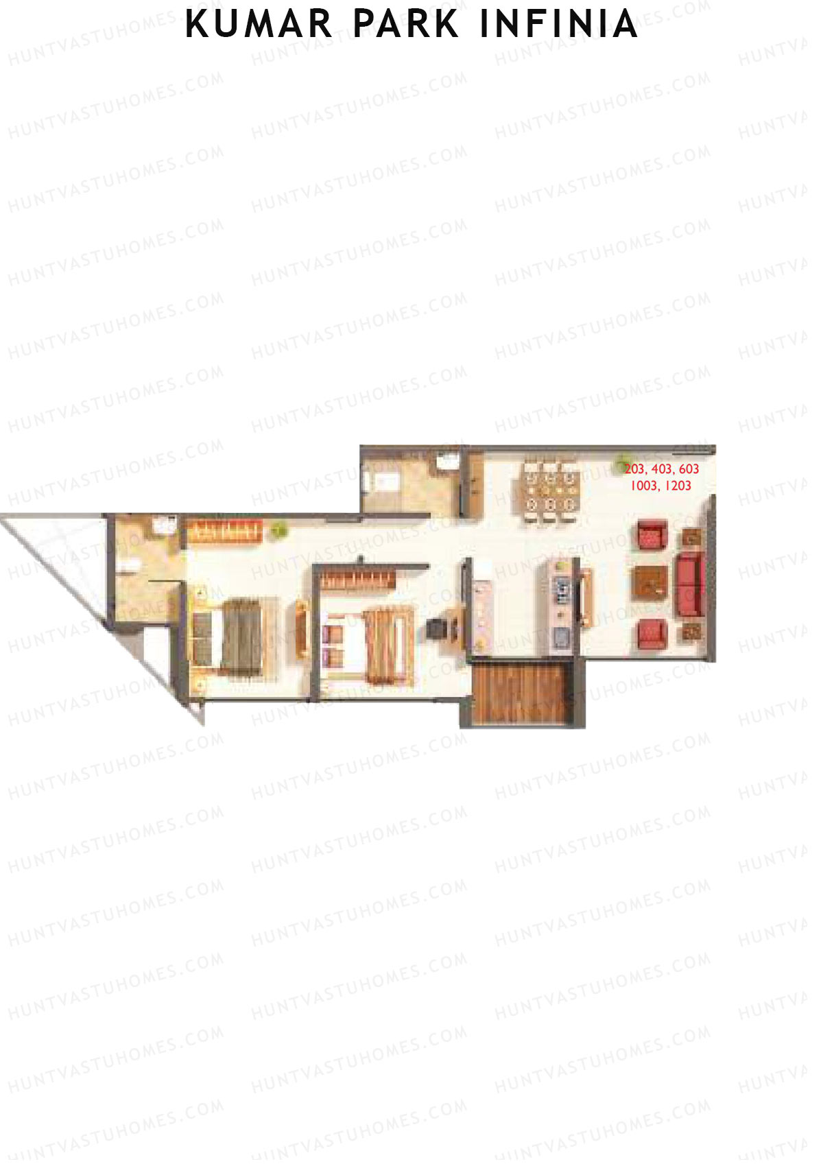 Kumar Park Infinia Wing B8 Unit 1 Floor Plan