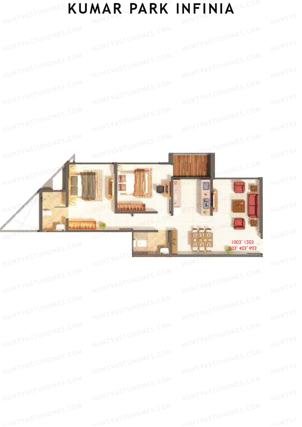 Kumar Park Infinia Wing B8 Unit 2 Floor Plan