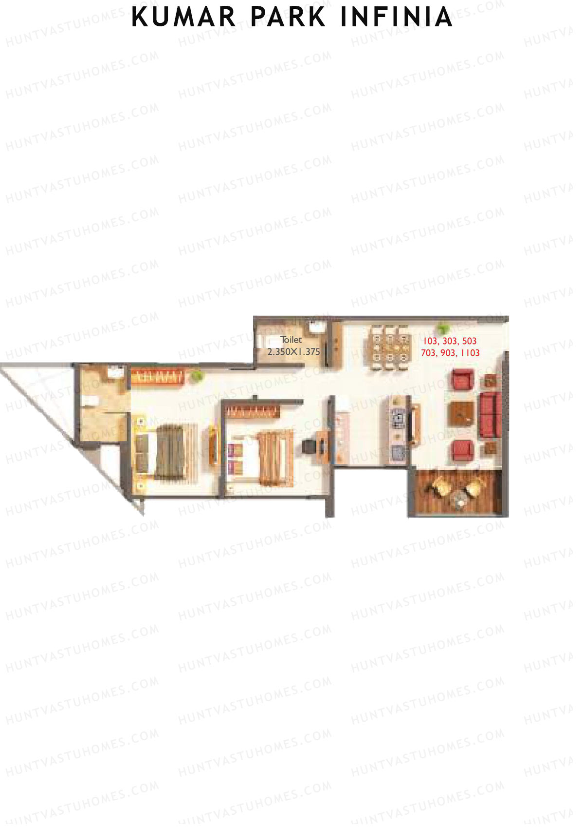 Kumar Park Infinia Wing B9 Unit 1 Floor Plan