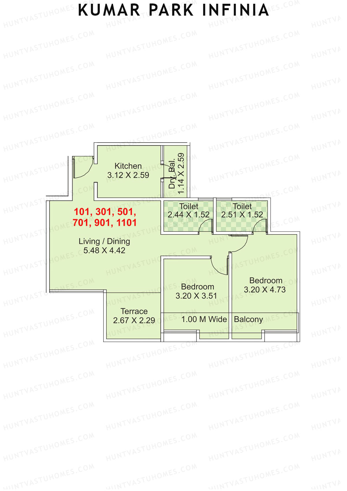 Kumar Park Infinia Wing F1 Unit 1 Floor Plan