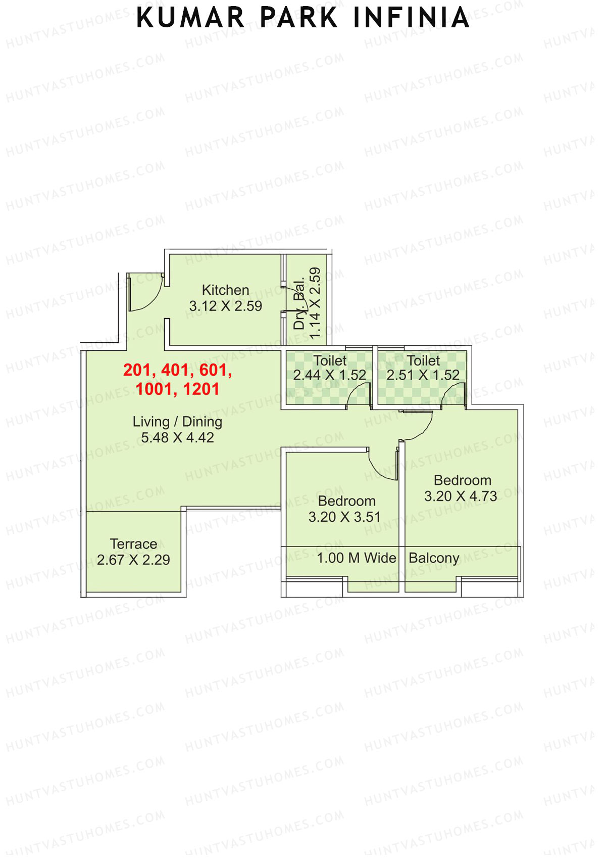 Kumar Park Infinia Wing F1 Unit 1 Floor Plan