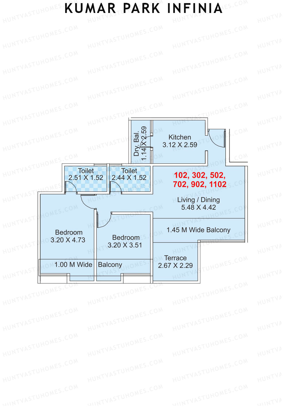 Kumar Park Infinia Wing F1 Unit 2 Floor Plan