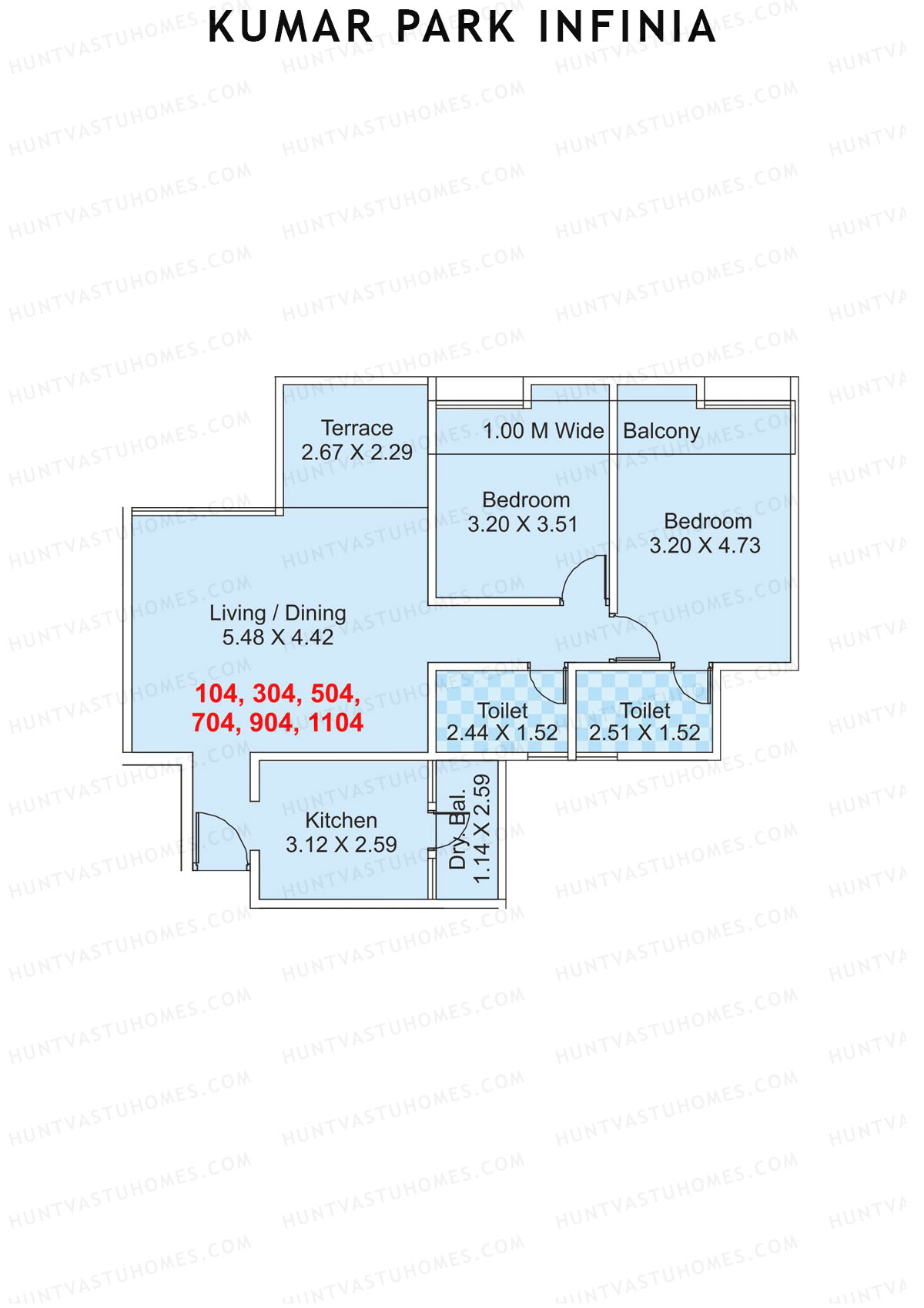 Kumar Park Infinia Wing F1 Unit 4 Floor Plan
