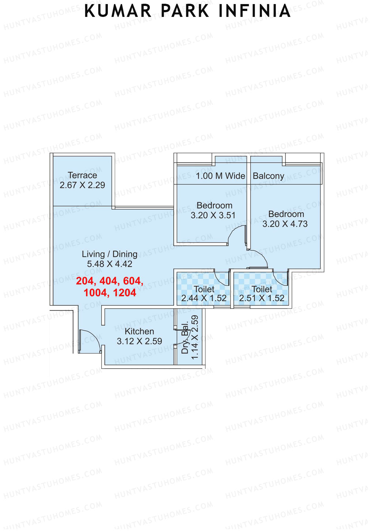 Kumar Park Infinia Wing F1 Unit 4 Floor Plan