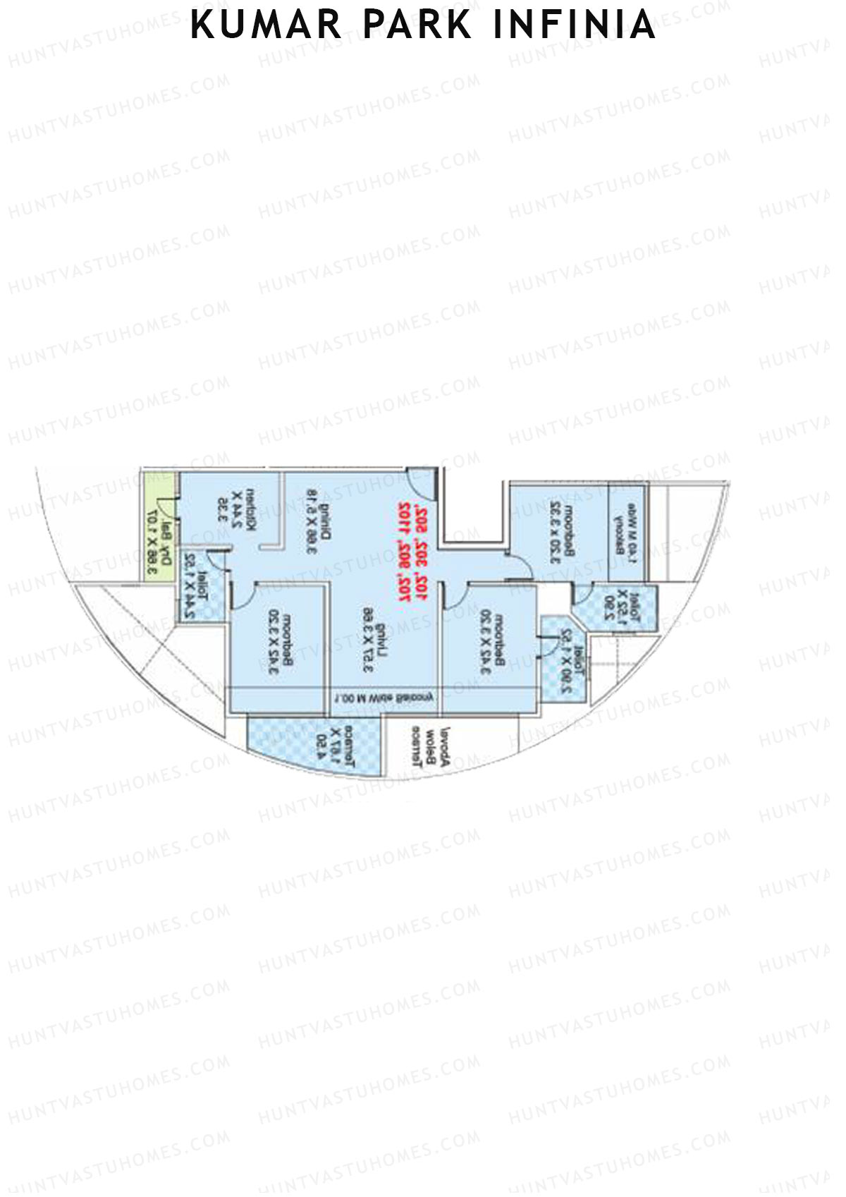 Kumar Park Infinia Wing H1 Unit 1 Floor Plan