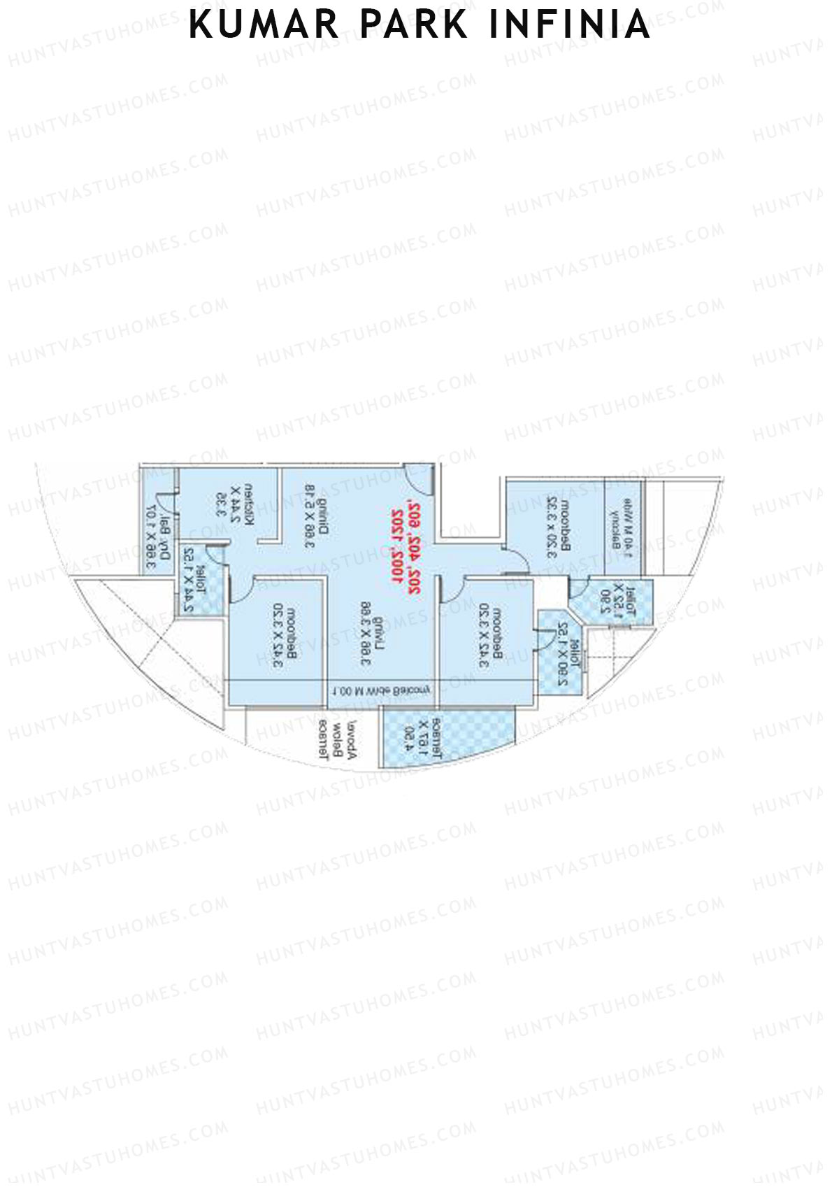 Kumar Park Infinia Wing H1 Unit 1 Floor Plan