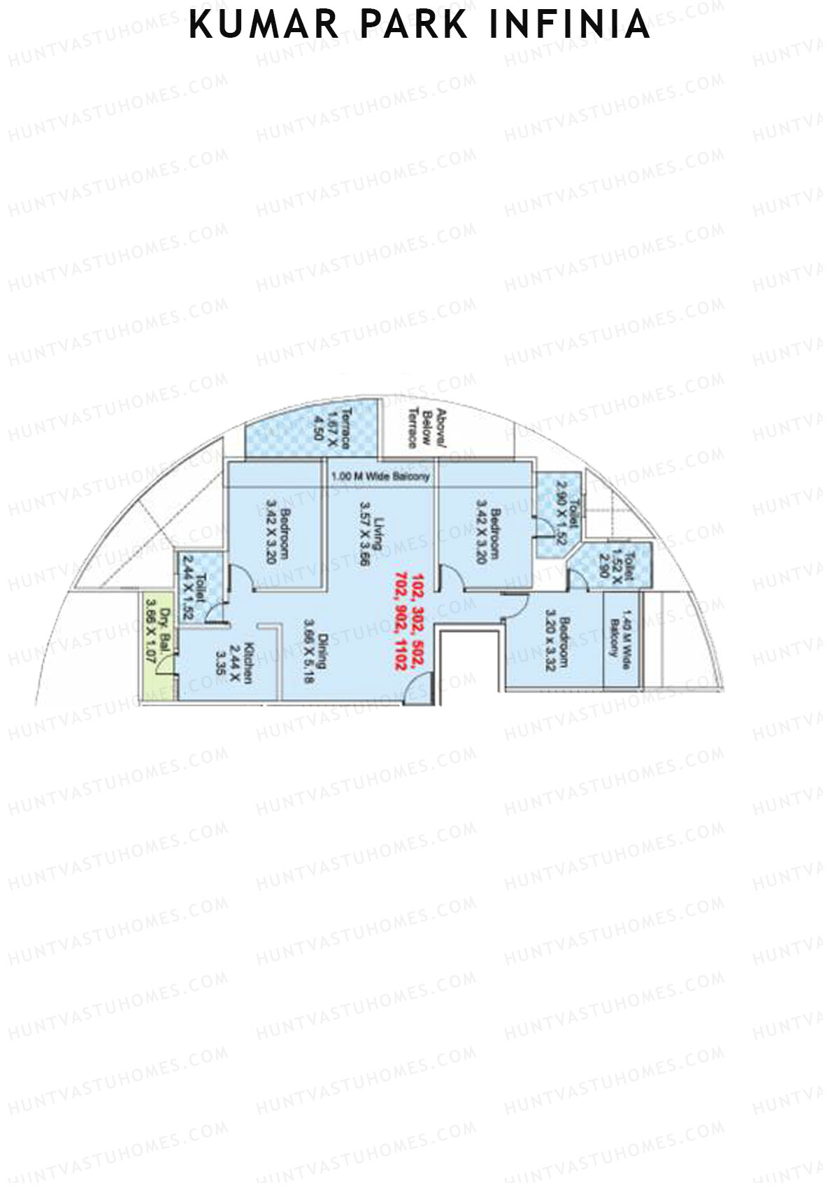 Kumar Park Infinia Wing H1 Unit 2 Floor Plan