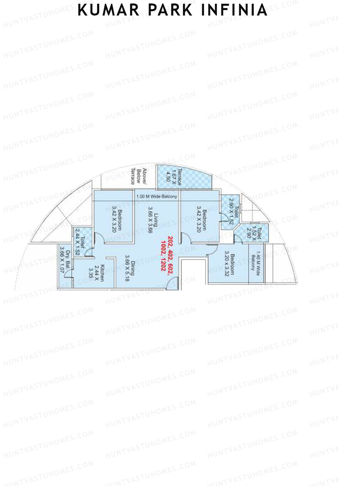 Kumar Park Infinia Wing H1 Unit 2 Floor Plan