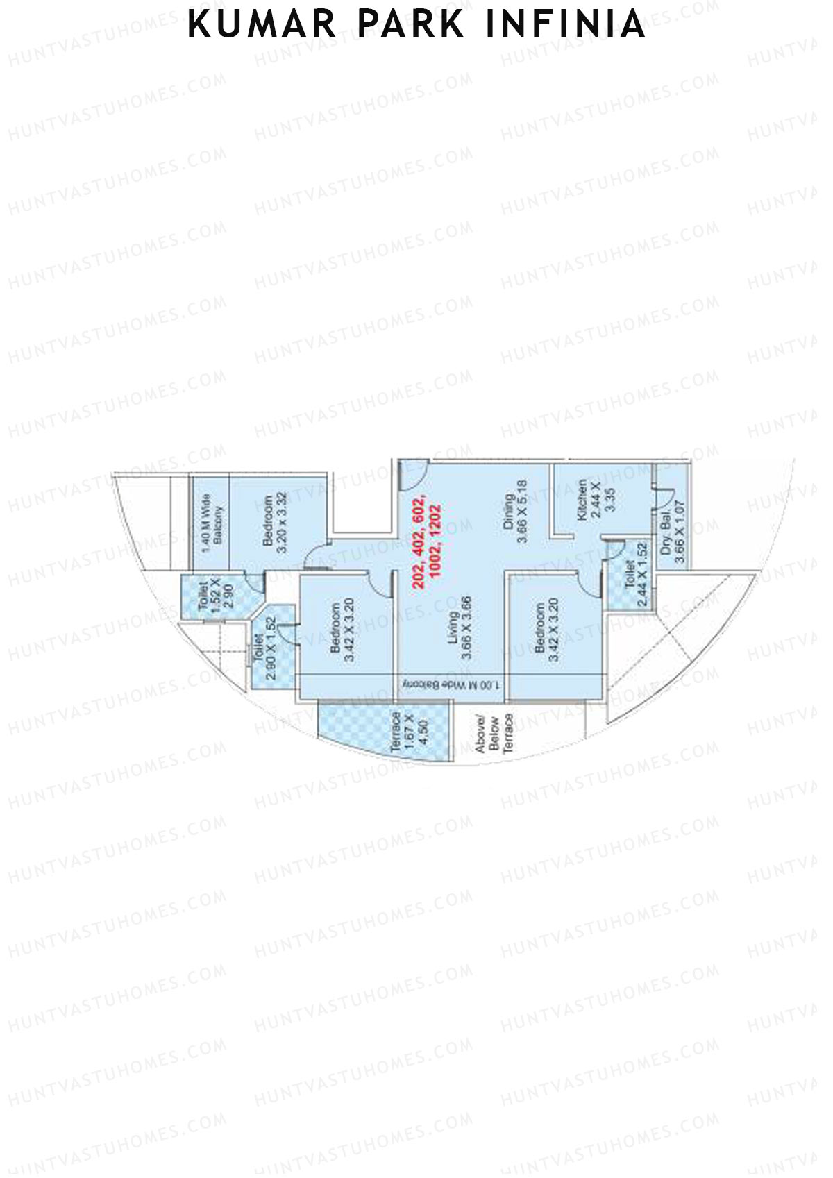 Kumar Park Infinia Wing H2 Unit 1 Floor Plan