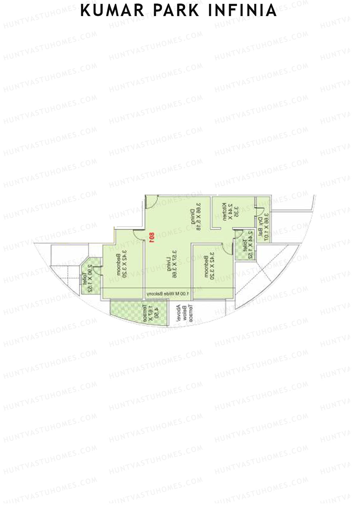 Kumar Park Infinia Wing H2 Unit 1 Floor Plan