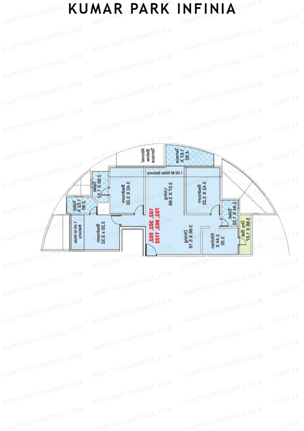 Kumar Park Infinia Wing H2 Unit 2 Floor Plan