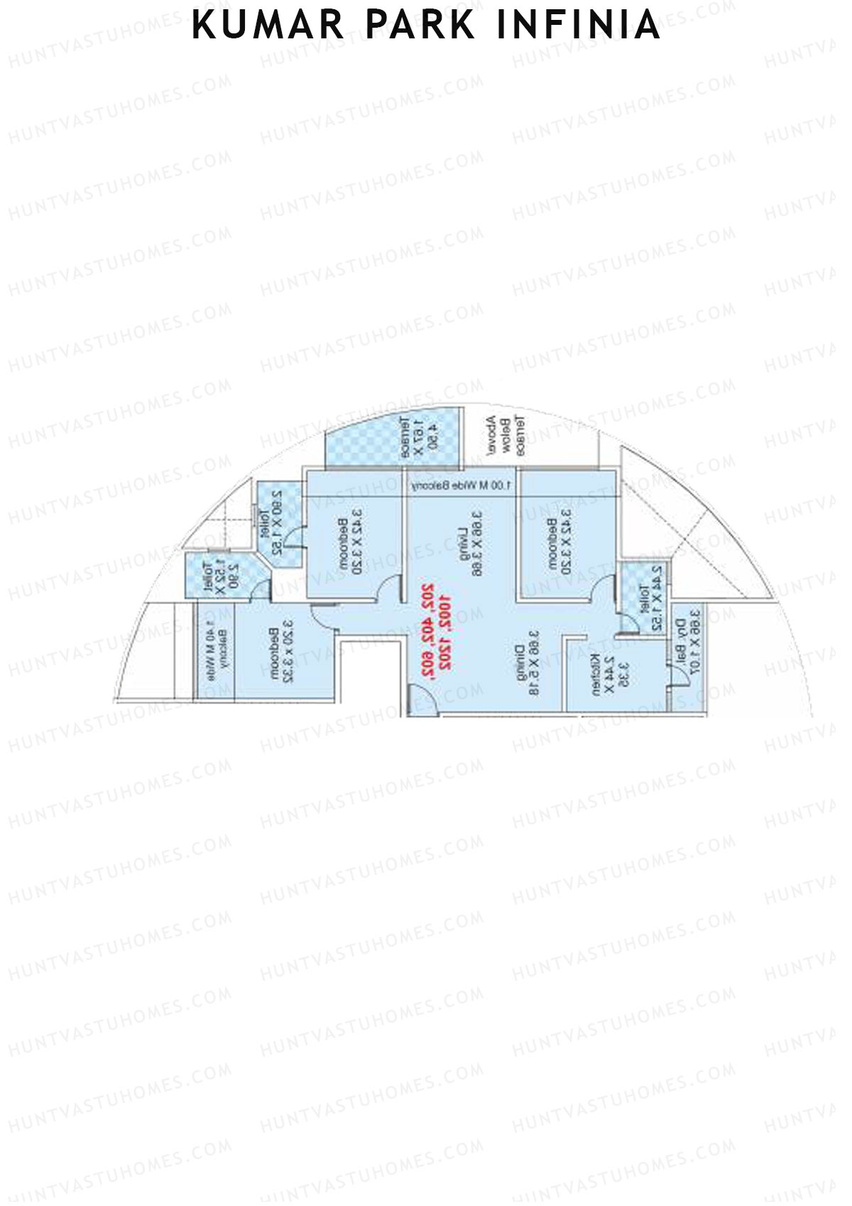 Kumar Park Infinia Wing H2 Unit 2 Floor Plan