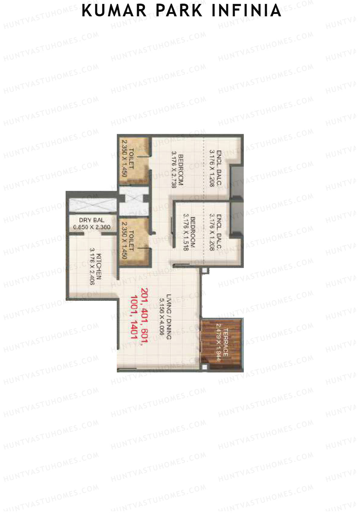 Kumar Park Infinia Wing I1 Unit 1 Floor Plan
